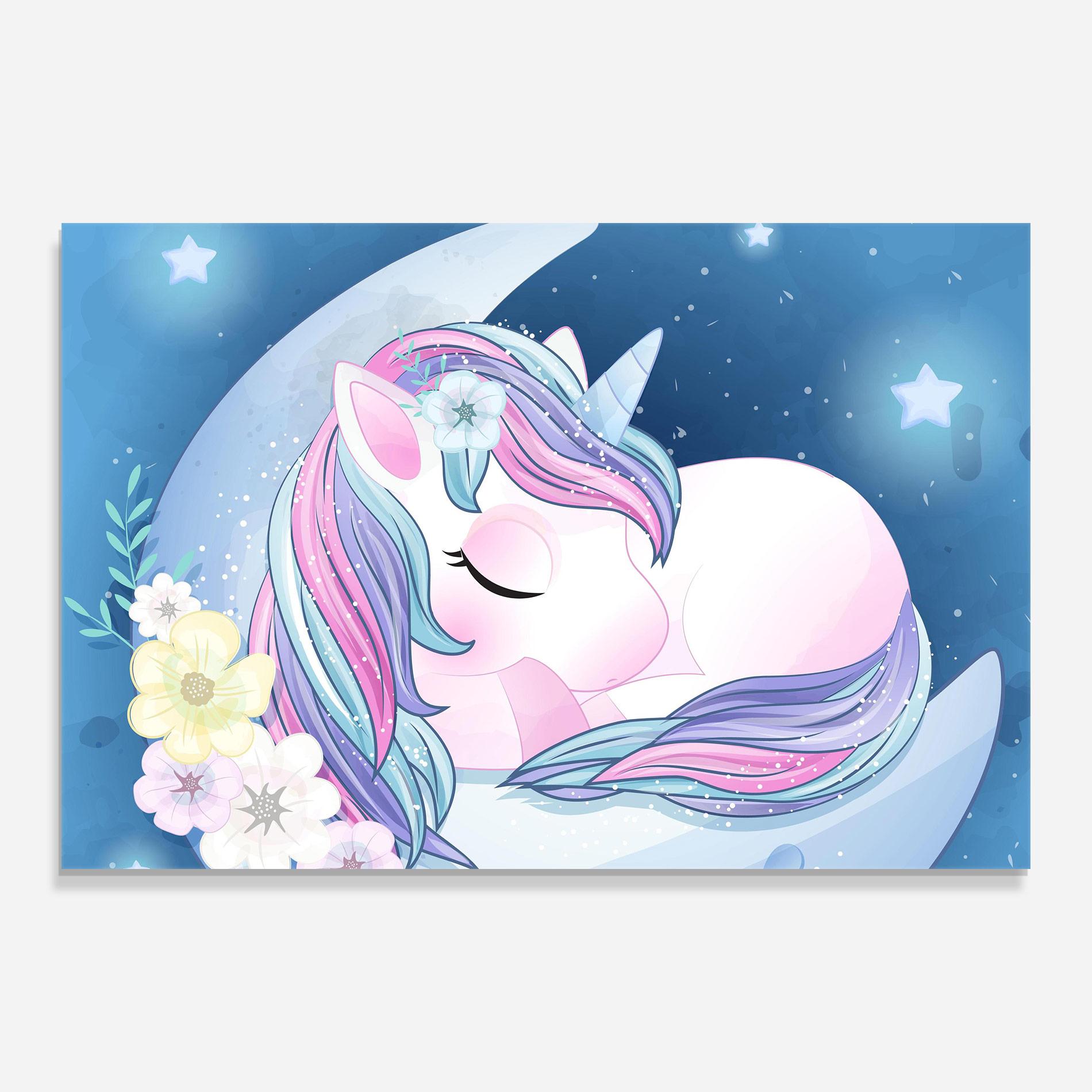 Tablou Sticla Moon Unicorn mockup 0