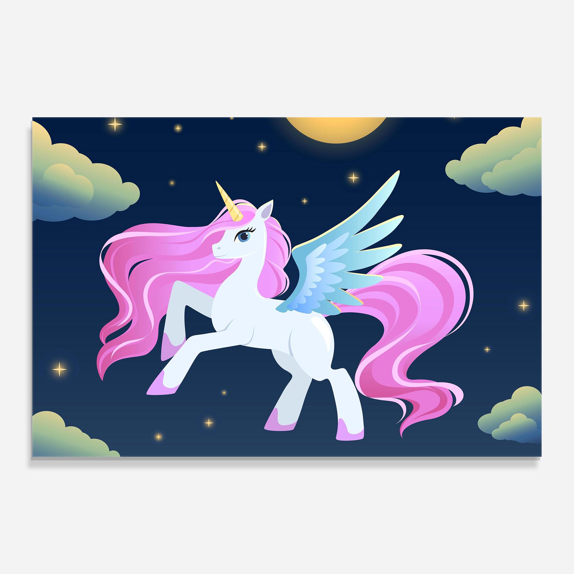 Tablou Sticla White Sky Pony mockup 0