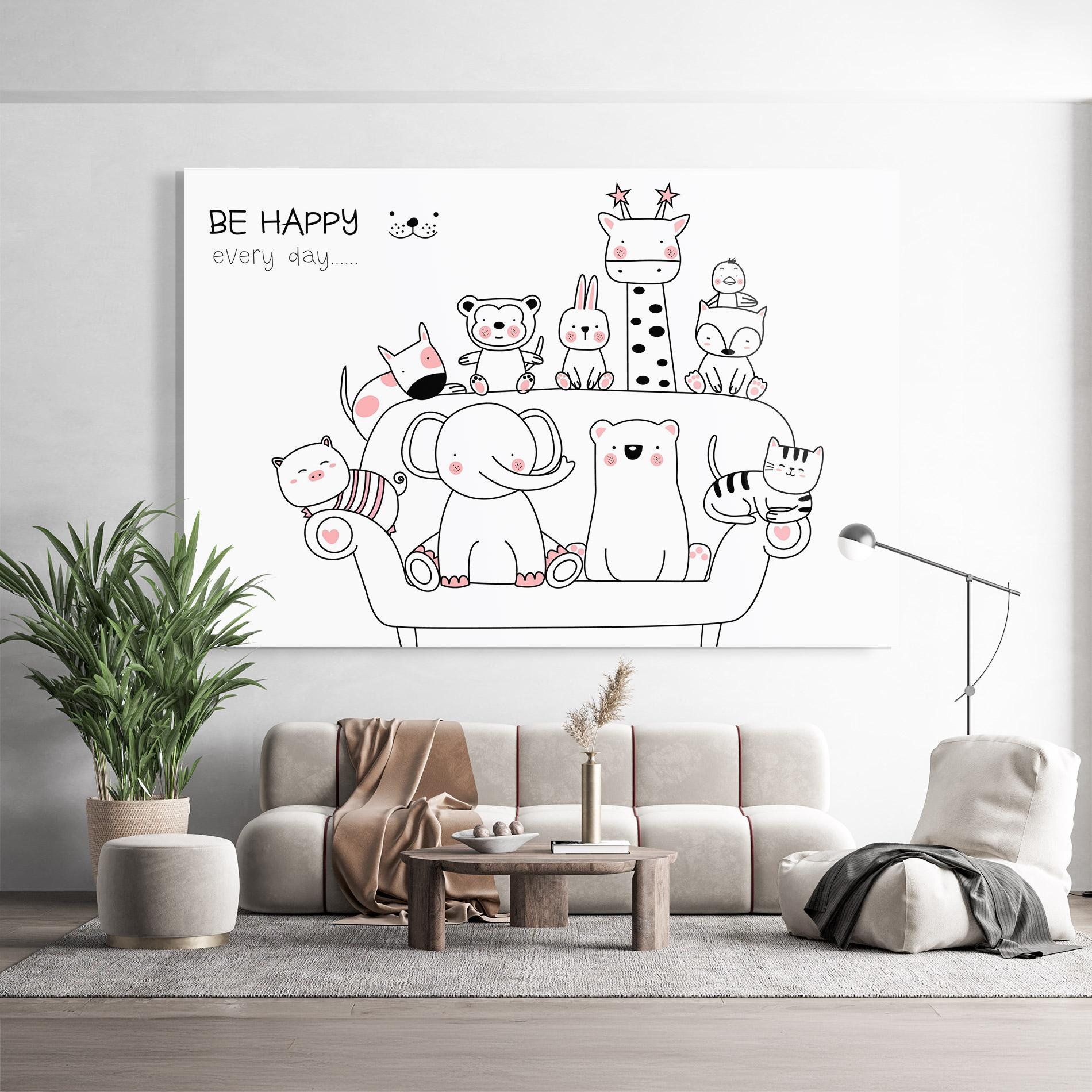 Tablou Sticla Be Happy Animals mockup 9