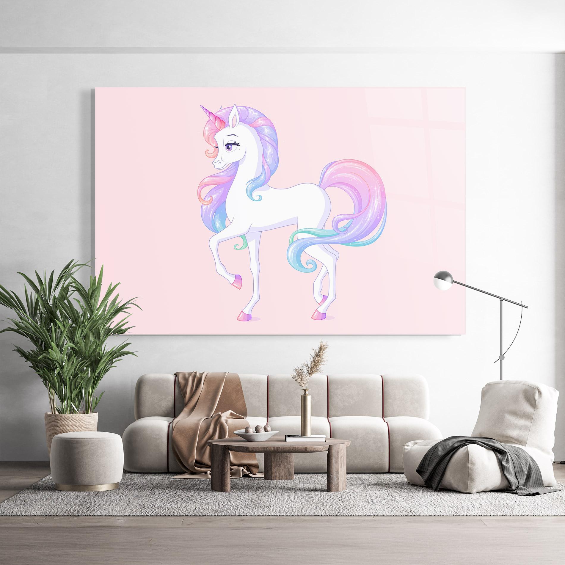 Tablou Sticla Beautiful Unicorn mockup 9
