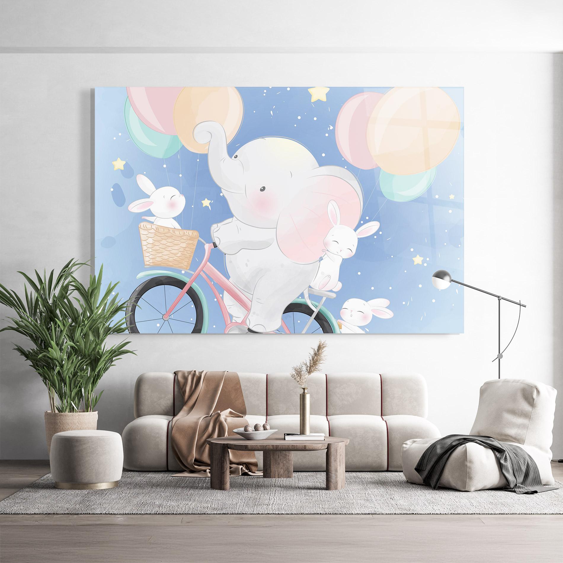 Tablou Sticla Bike Elephant mockup 9