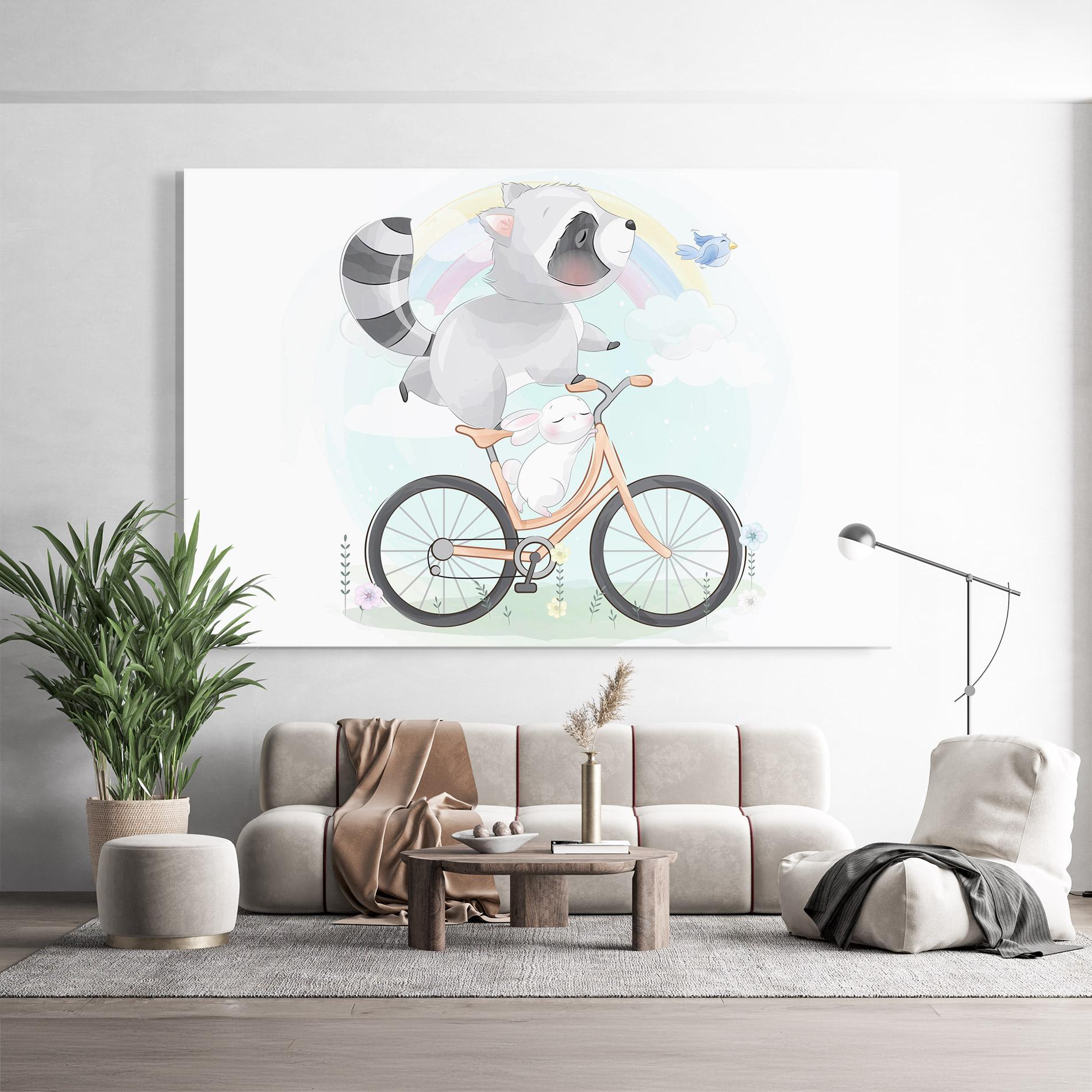 Tablou Sticla Bike Ride Animal mockup 9