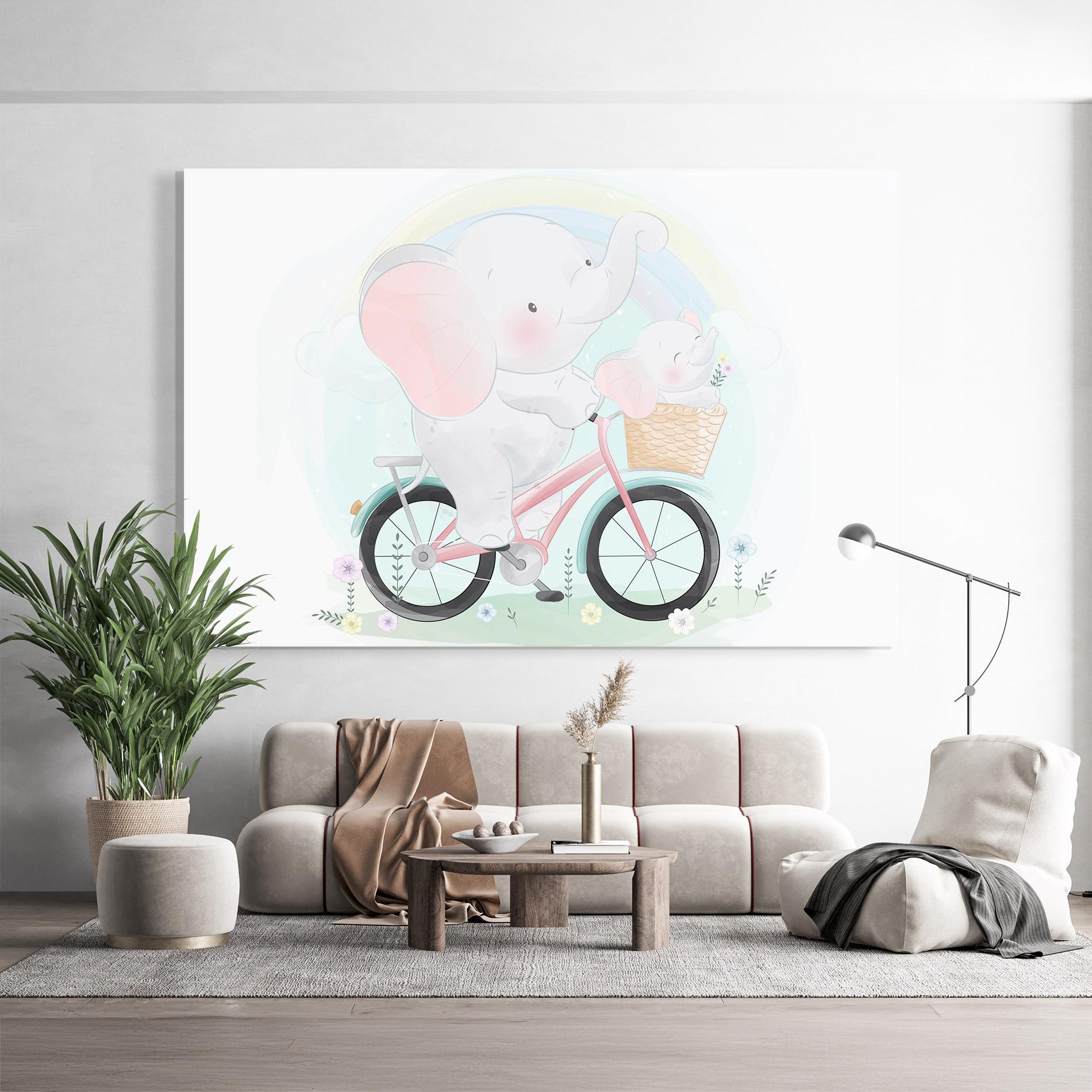 Tablou Sticla Elephant Bike mockup 9