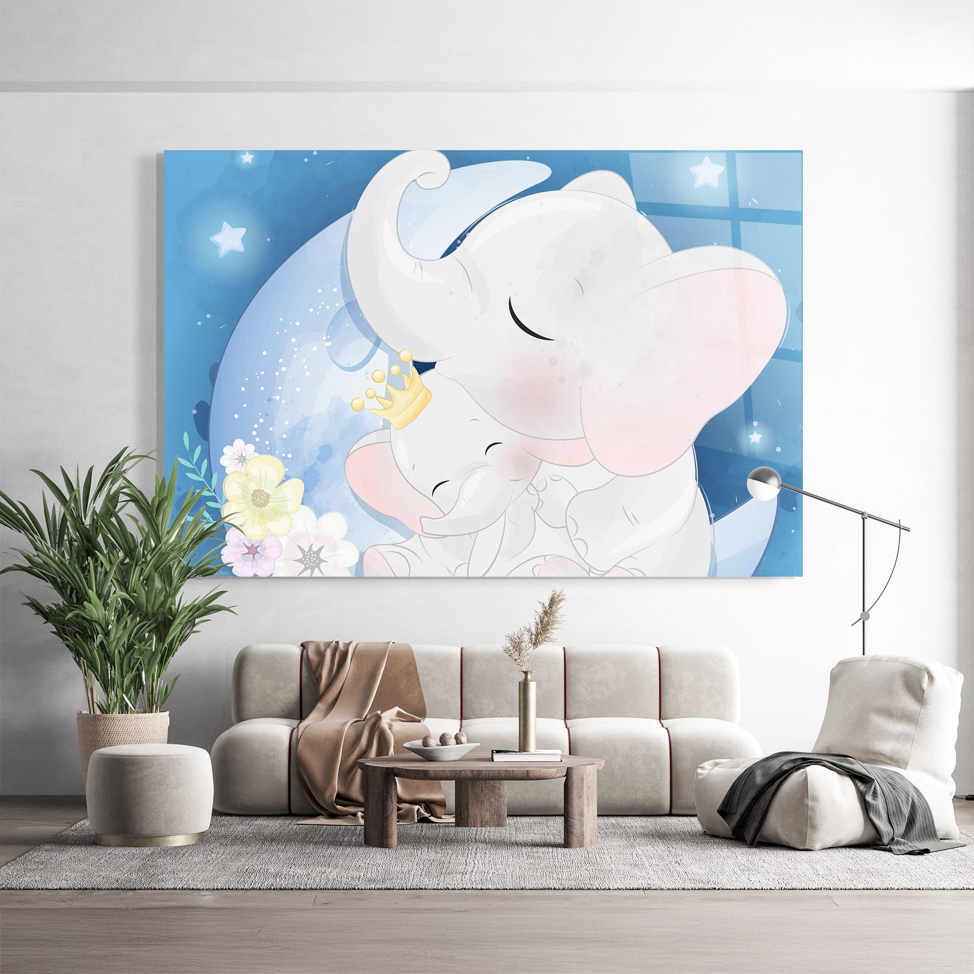 Tablou Sticla Elephant King mockup 9