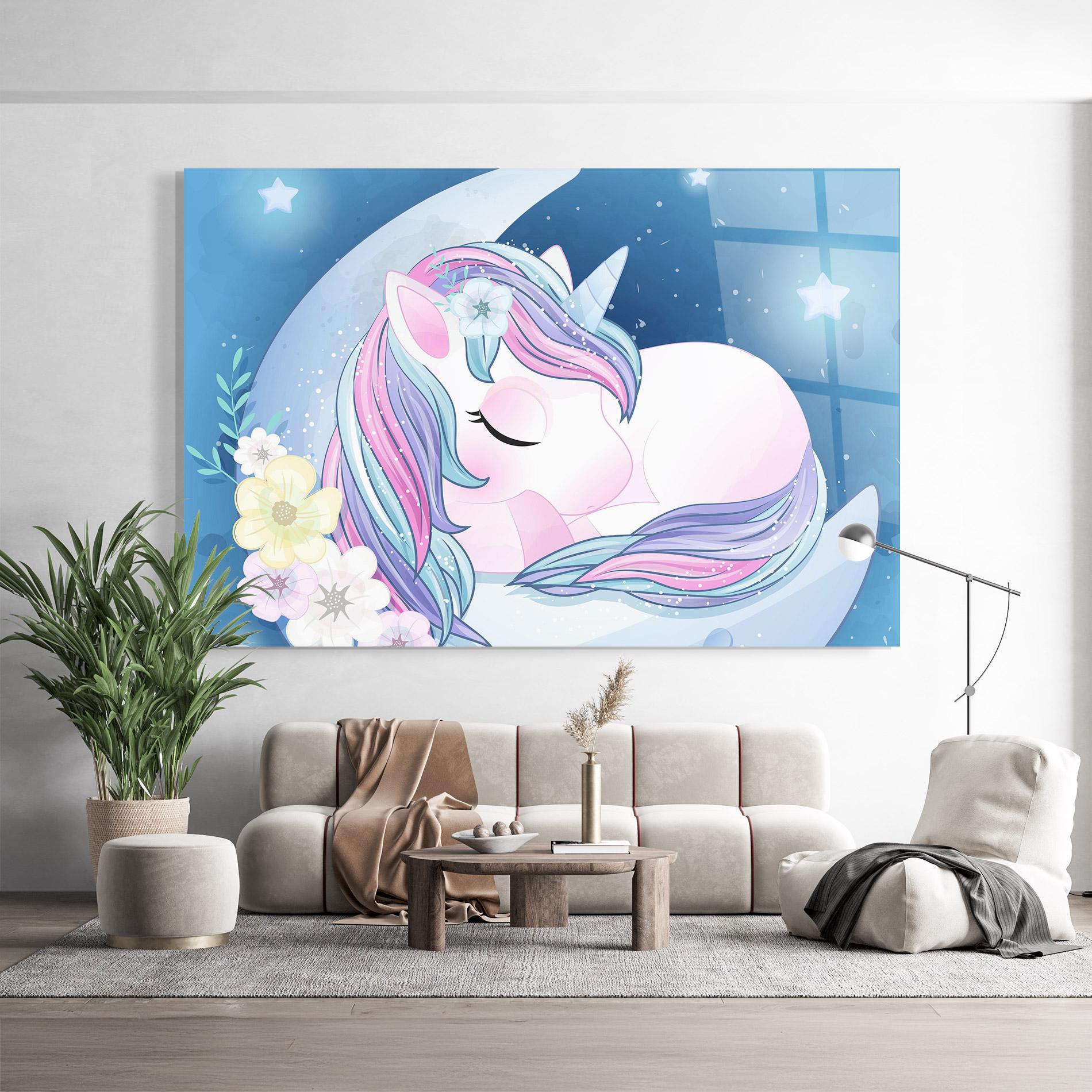 Tablou Sticla Moon Unicorn mockup 9