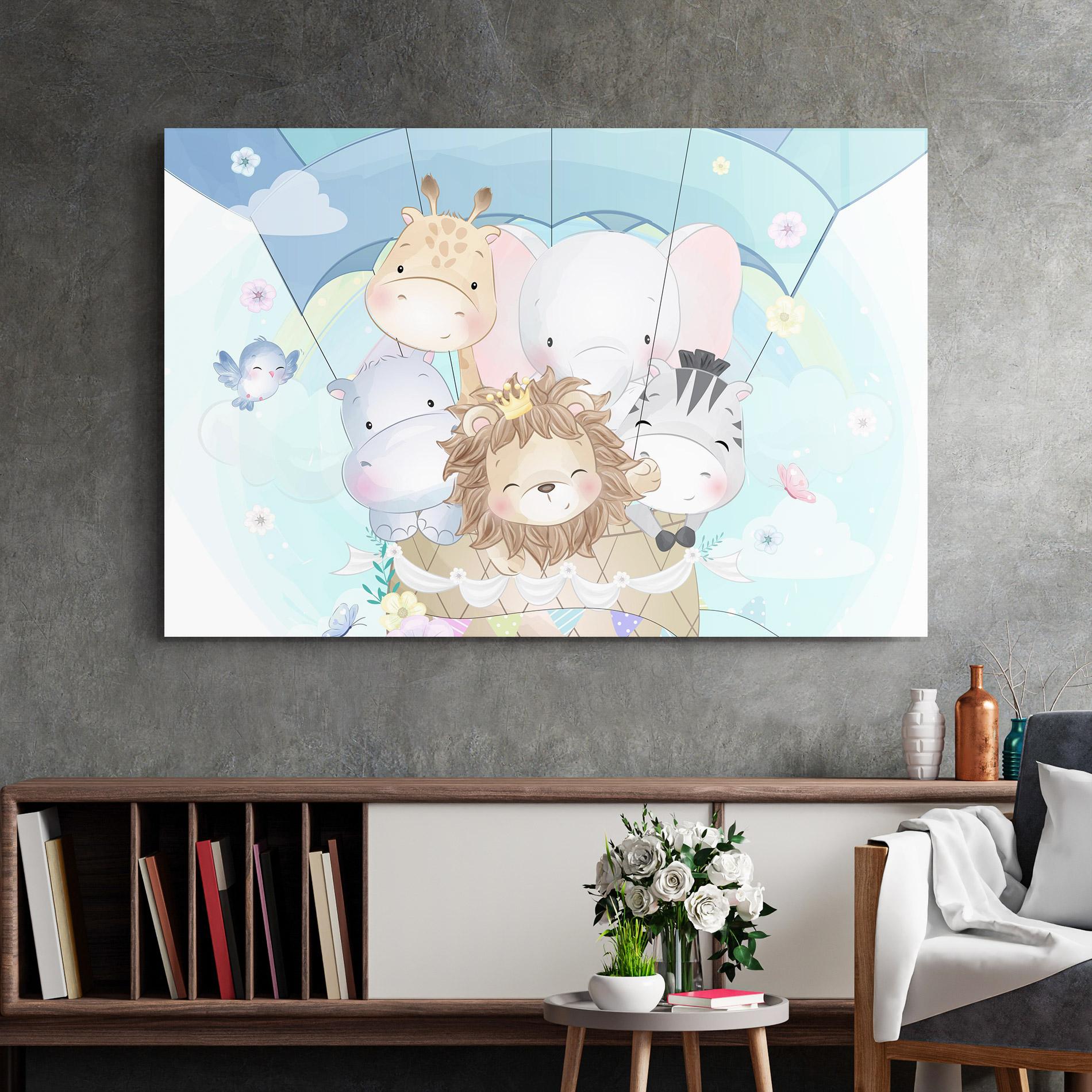 Tablou Sticla Animals Flying mockup 2