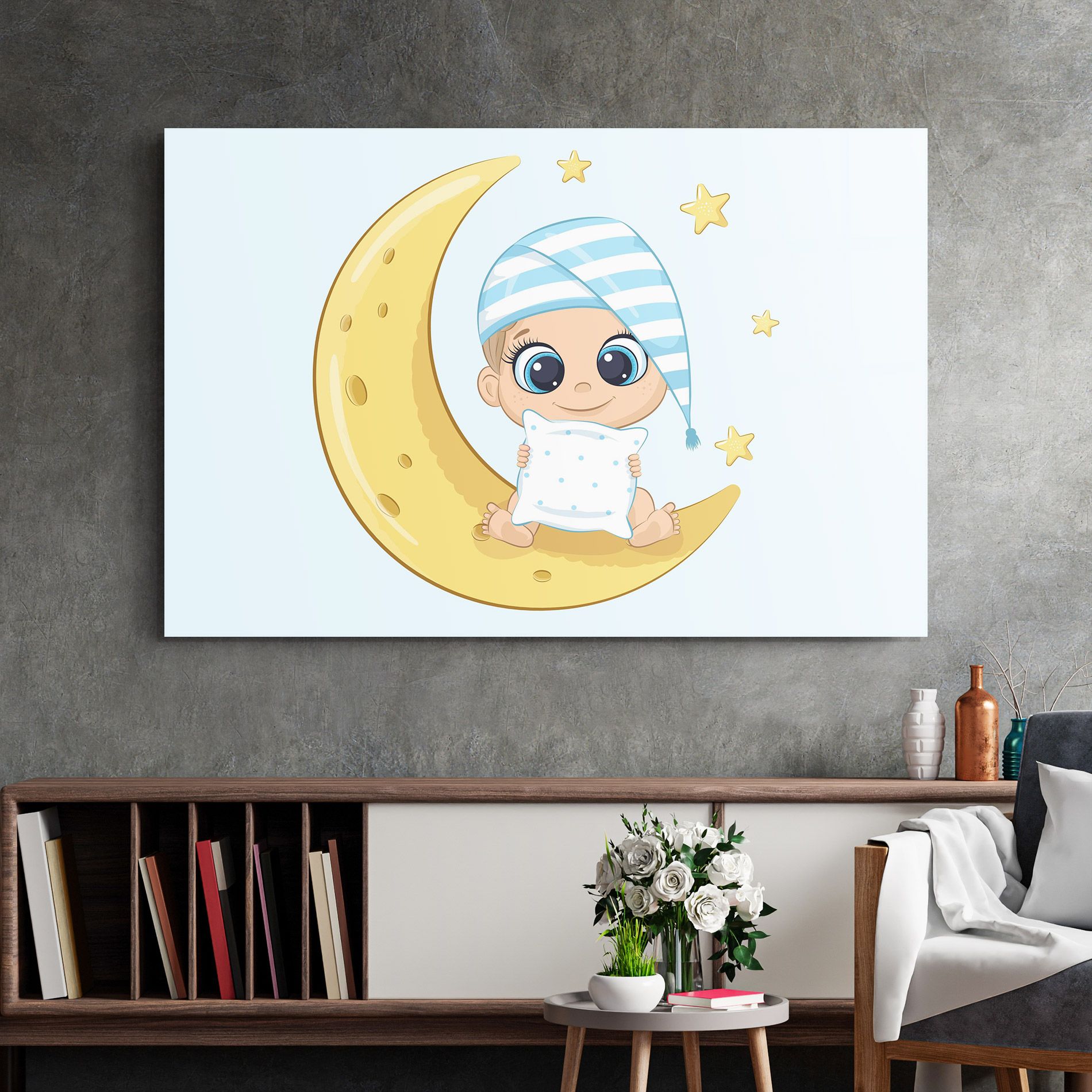 Baby On Moon mockup 2