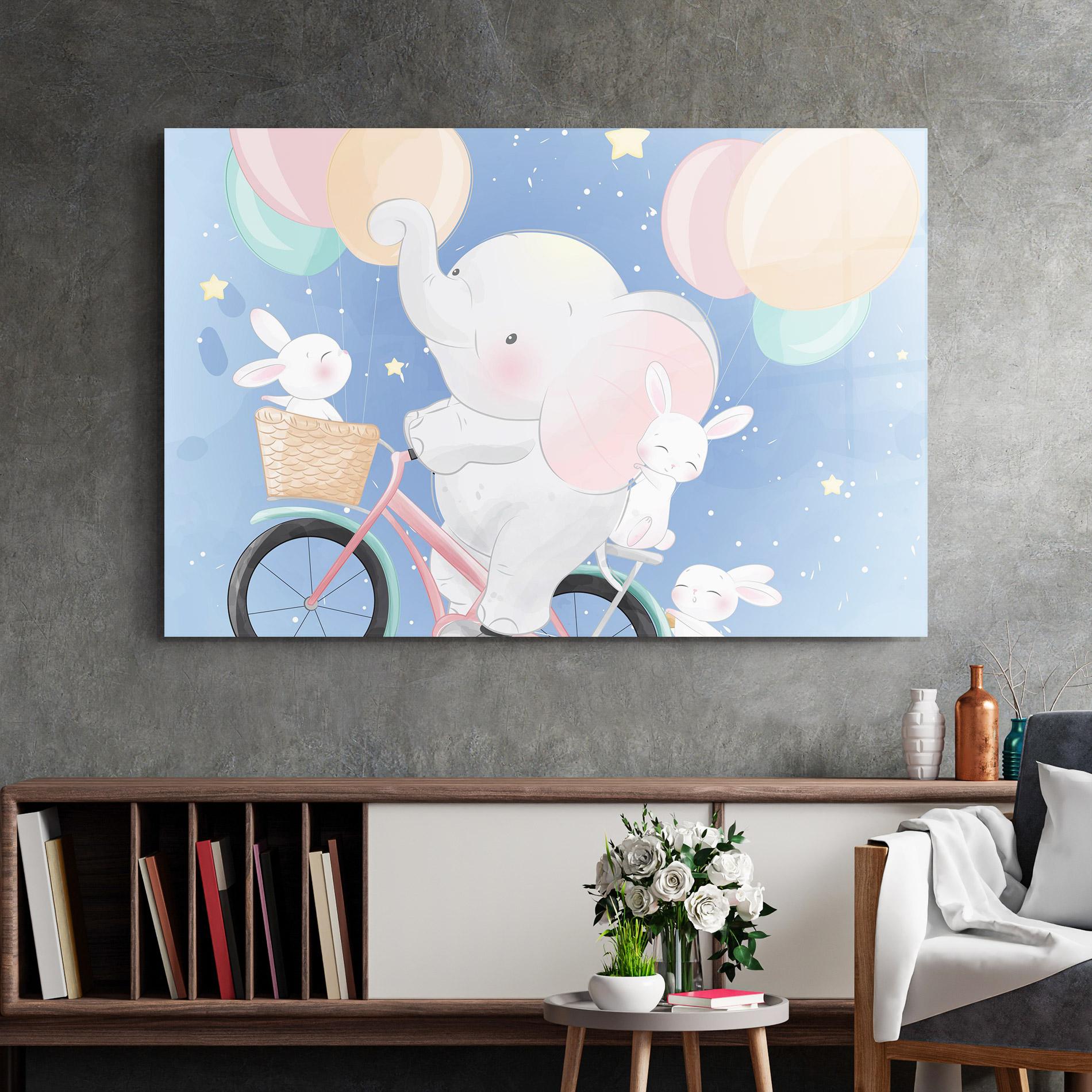 Tablou Sticla Bike Elephant mockup 2