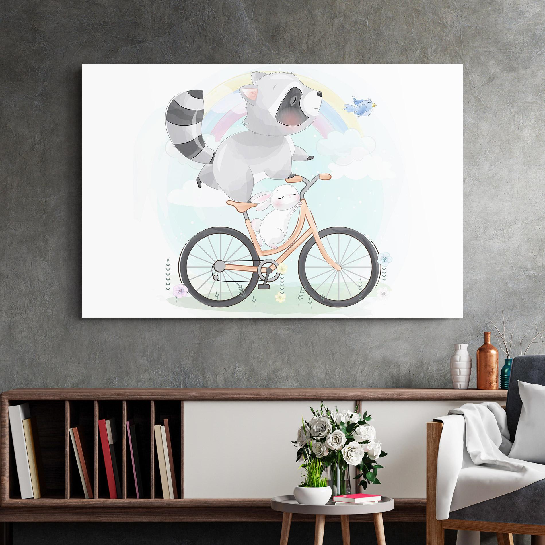 Tablou Sticla Bike Ride Animal mockup 2
