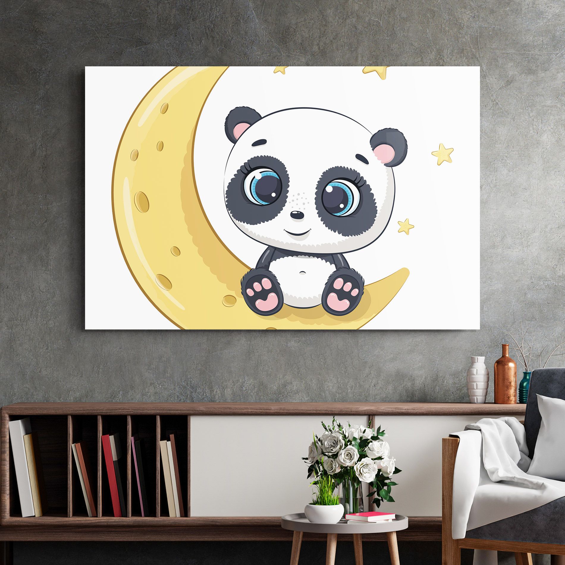 Cute Panda Moon mockup 2