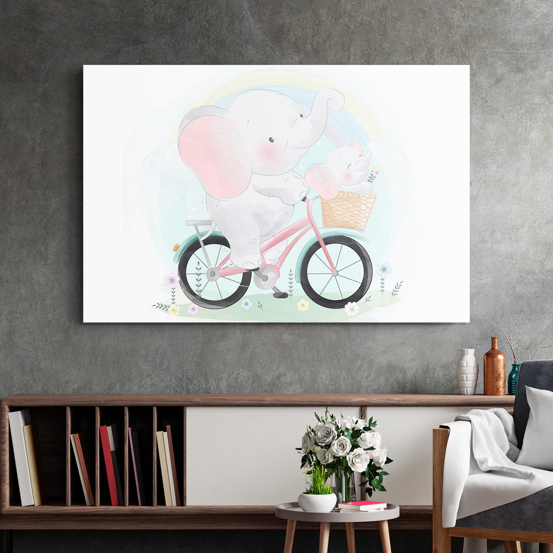 Tablou Sticla Elephant Bike mockup 2