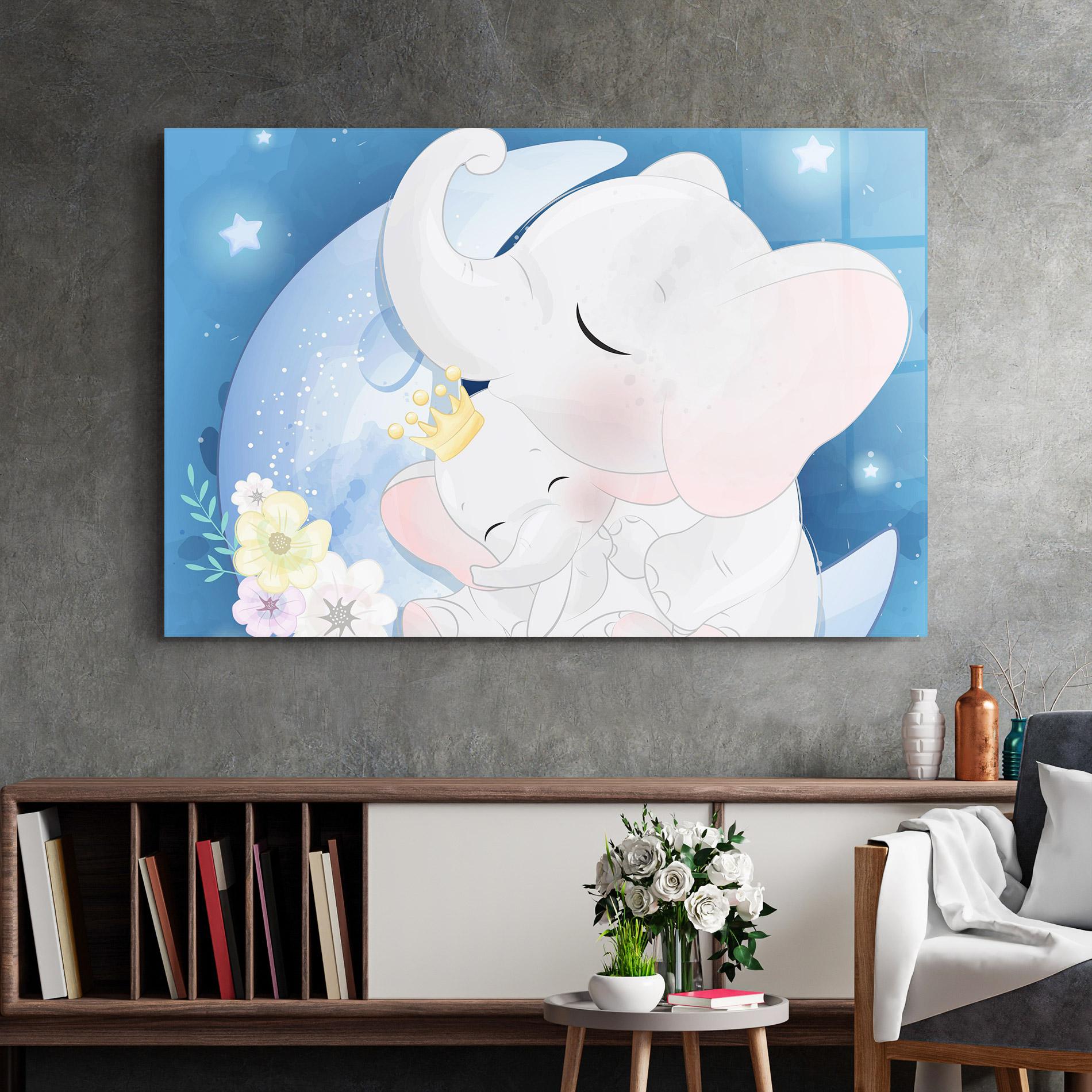 Tablou Sticla Elephant King mockup 2