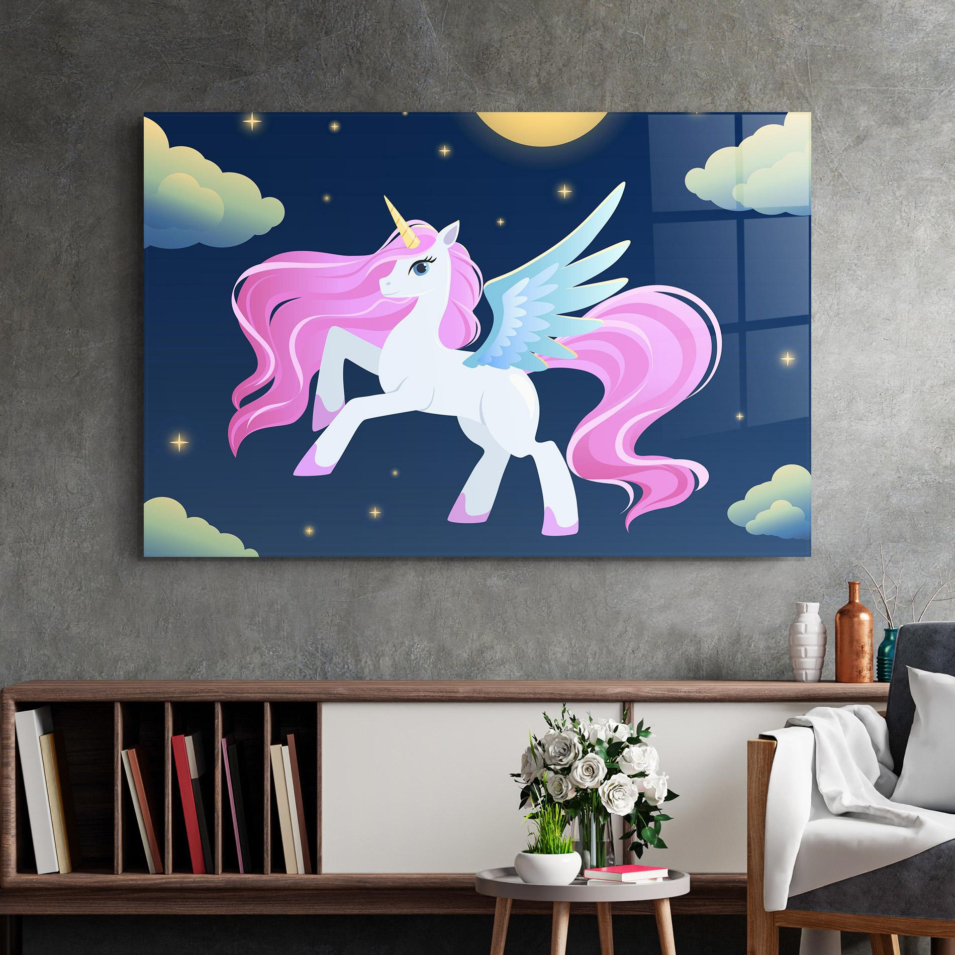 Tablou Sticla White Sky Pony mockup 2