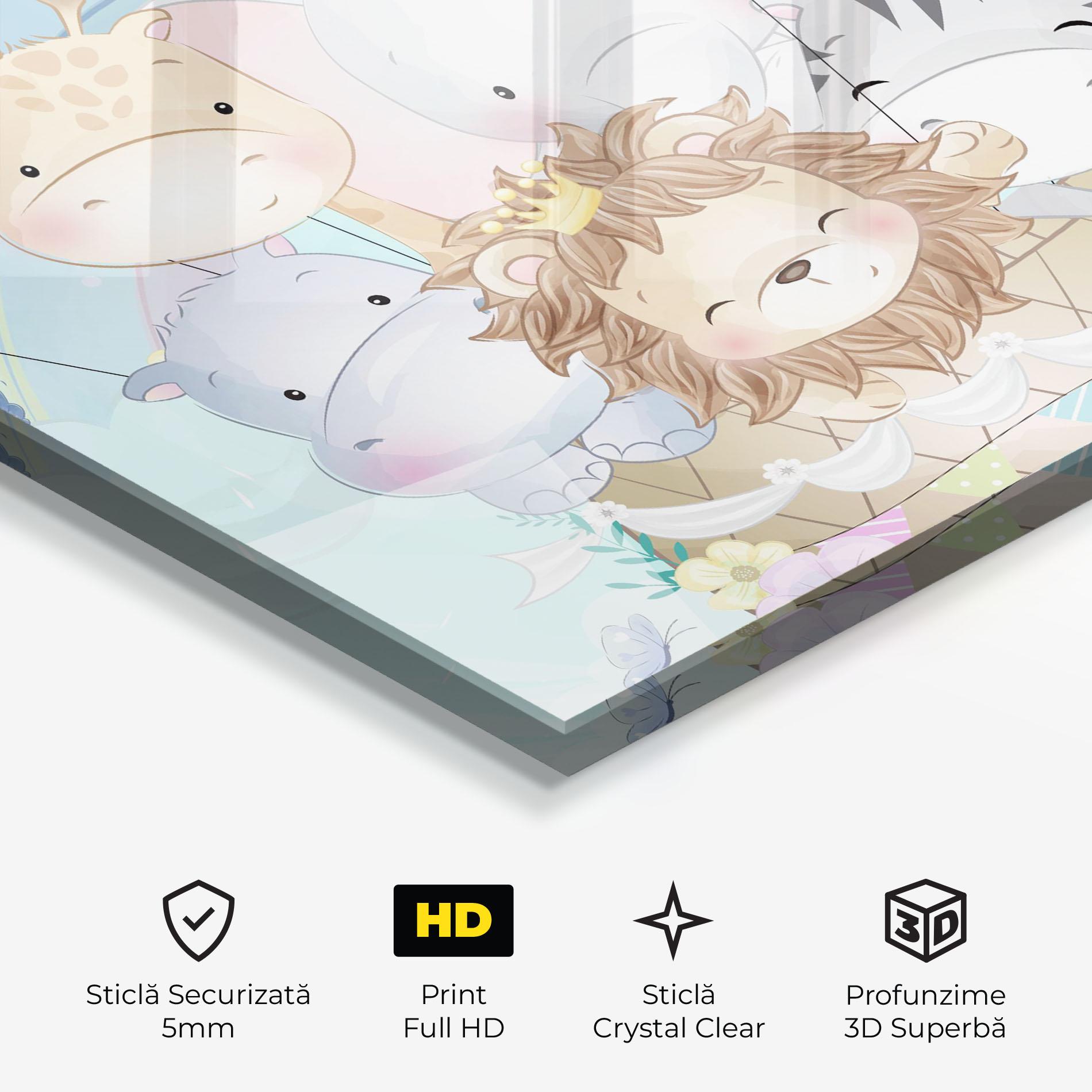 Tablou Sticla Animals Flying mockup 3