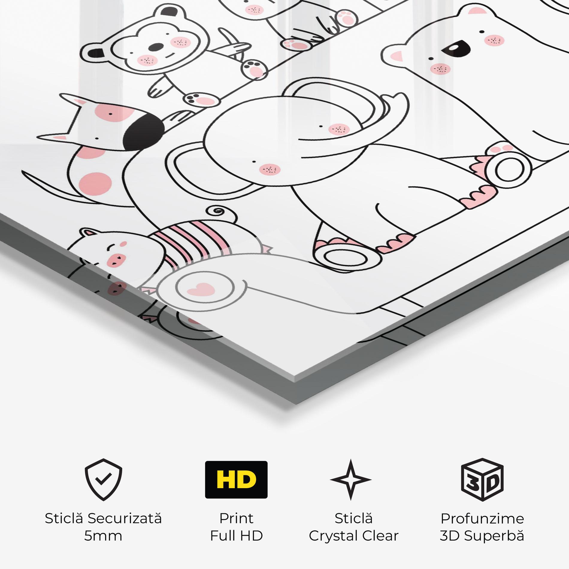 Tablou Sticla Be Happy Animals mockup 3