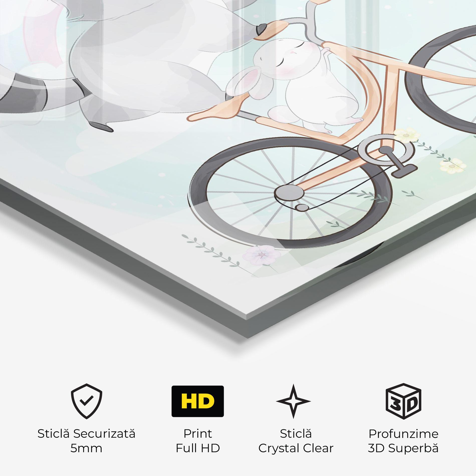 Tablou Sticla Bike Ride Animal mockup 3