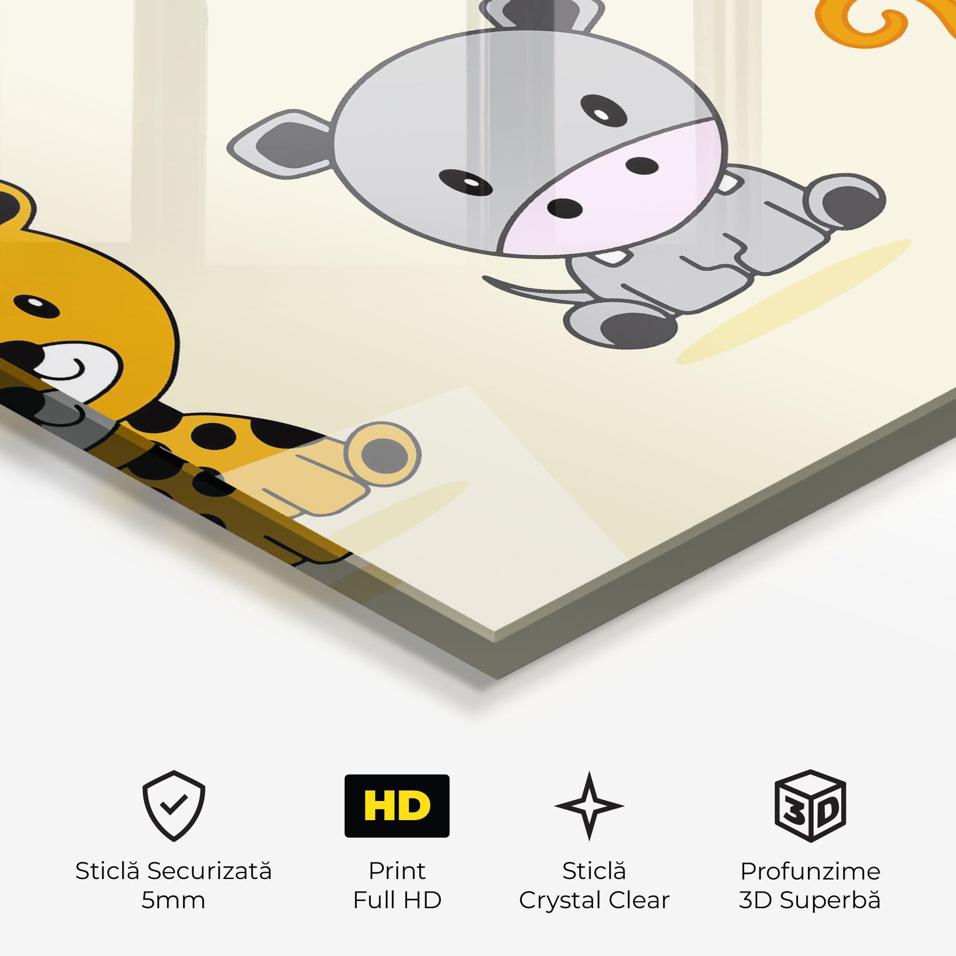 Tablou Sticla Cream Animals mockup 3