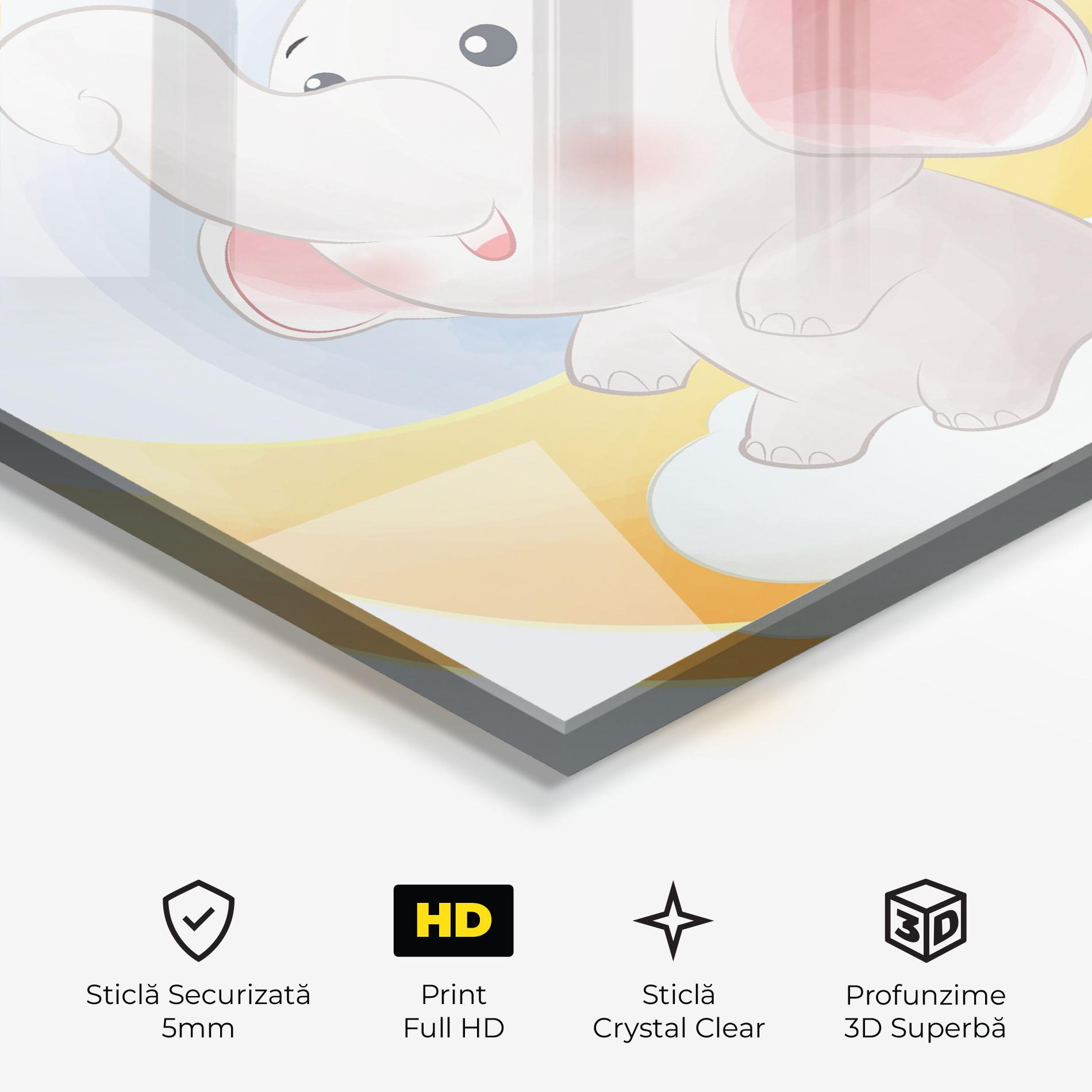 Tablou Sticla Elephant Yellow Star mockup 3