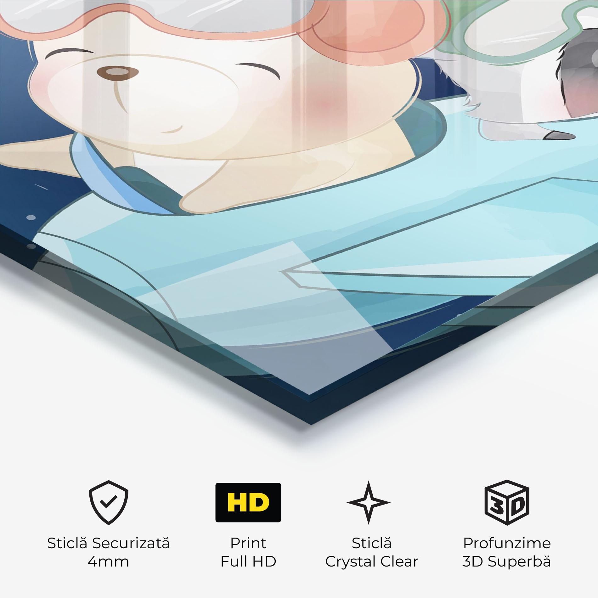 Tablou Sticla Bear Flying Star mockup 3