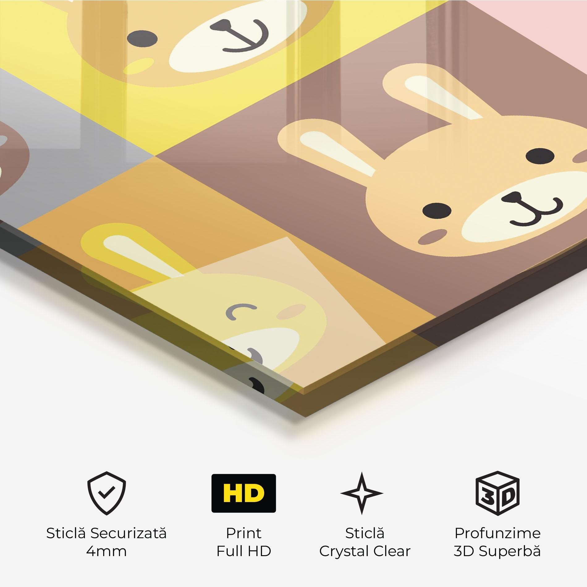 Tablou Sticla Bunny Colors mockup 3