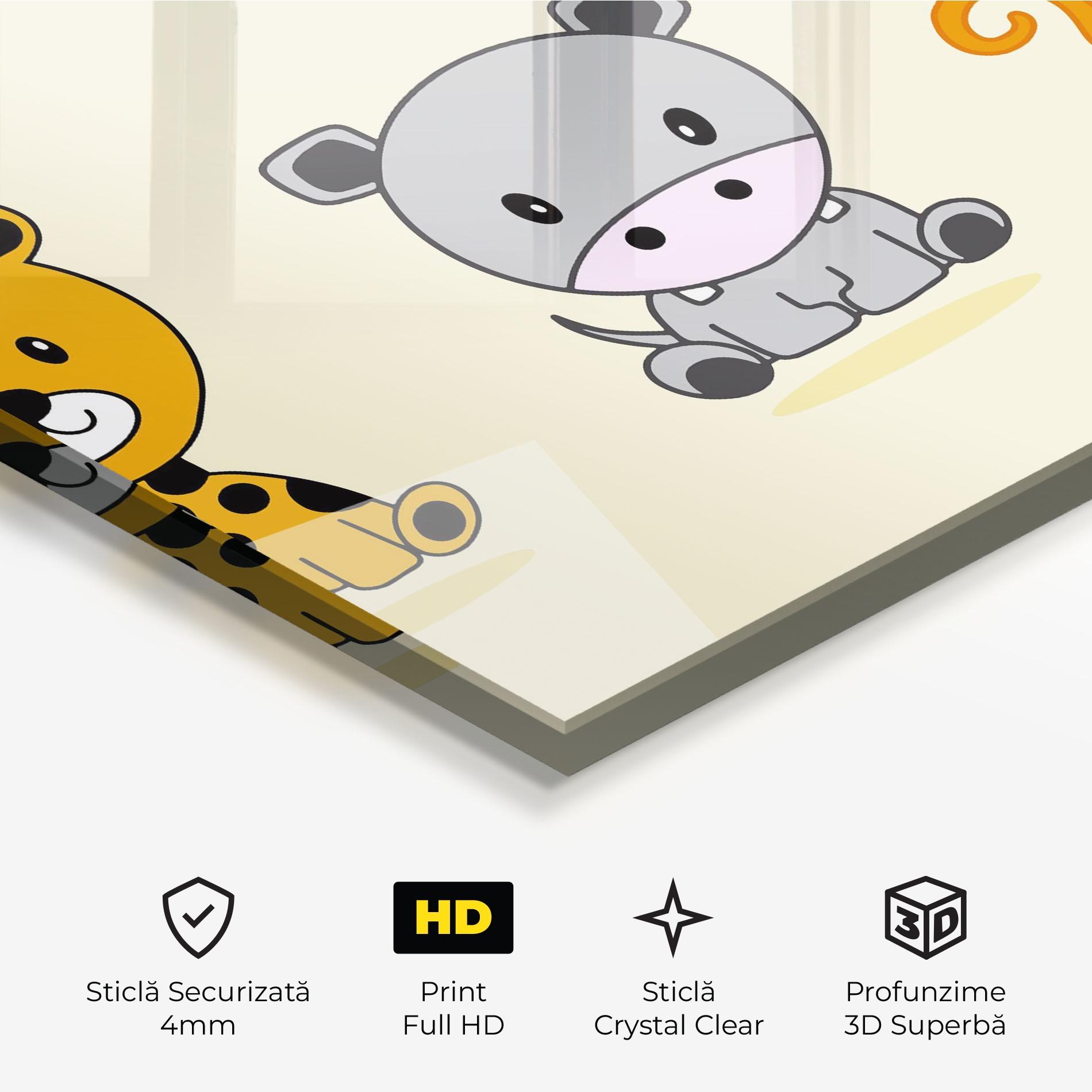 Tablou Sticla Cream Animals mockup 3