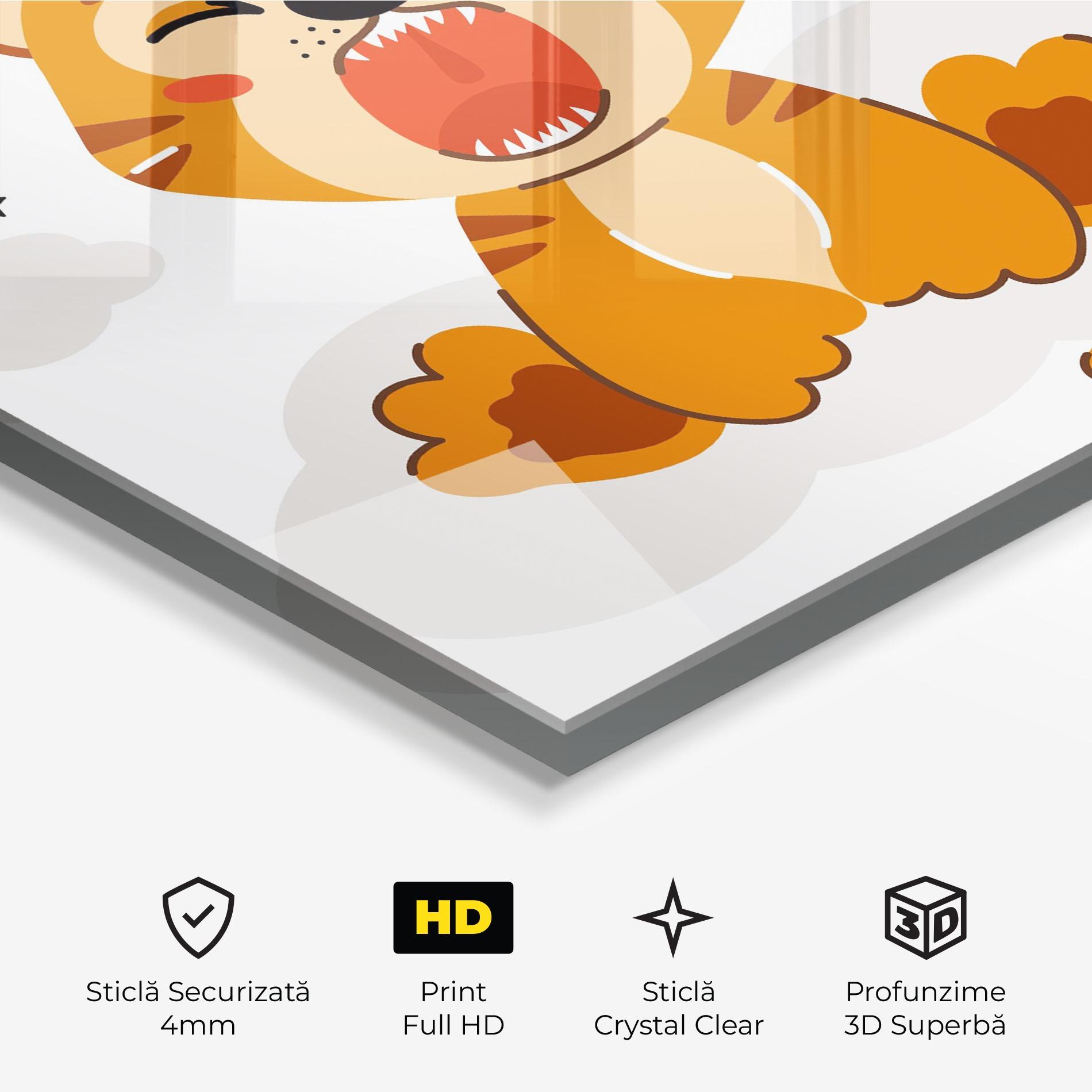 Tablou Sticla Cute Sleepy Tiger mockup 3
