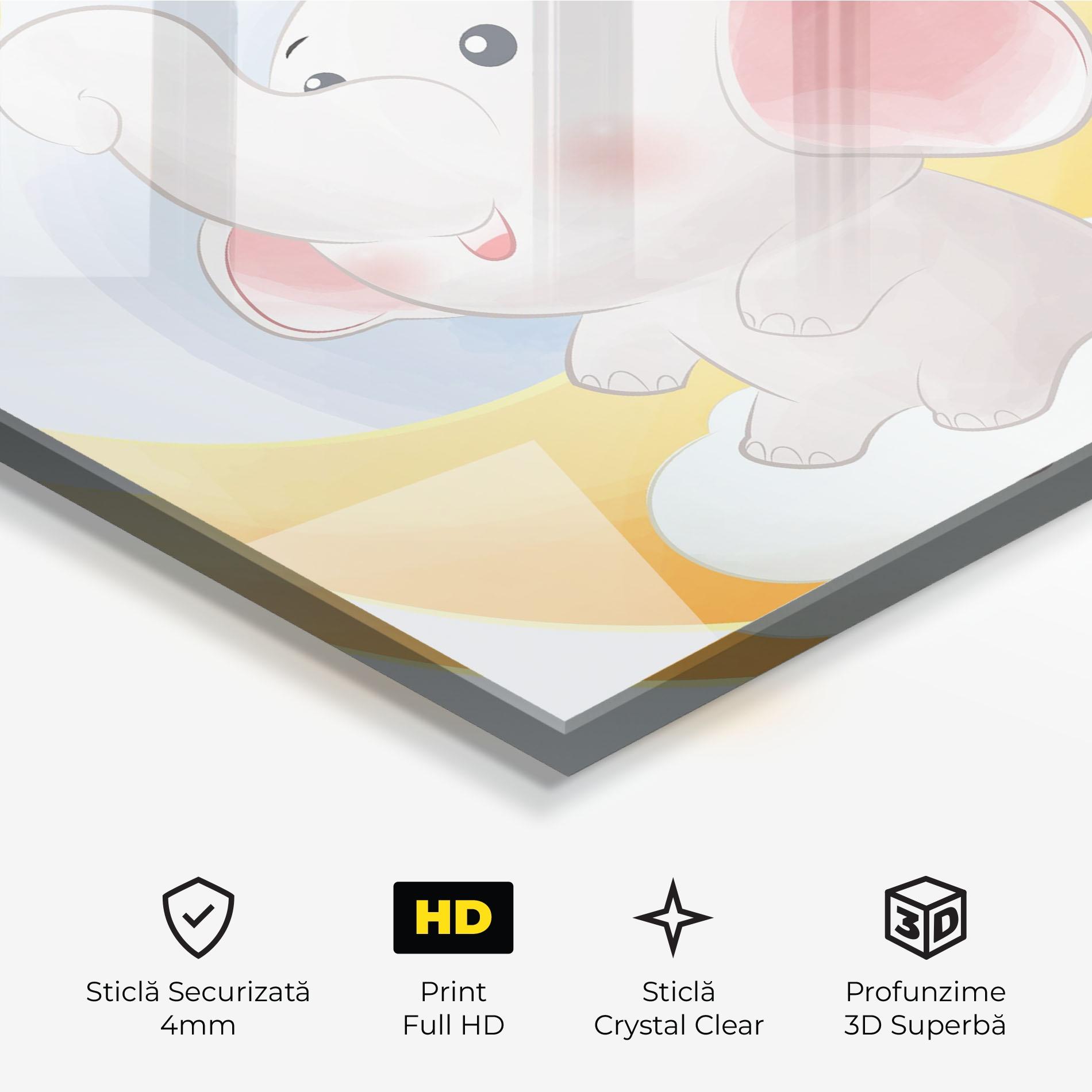 Tablou Sticla Elephant Yellow Star mockup 3