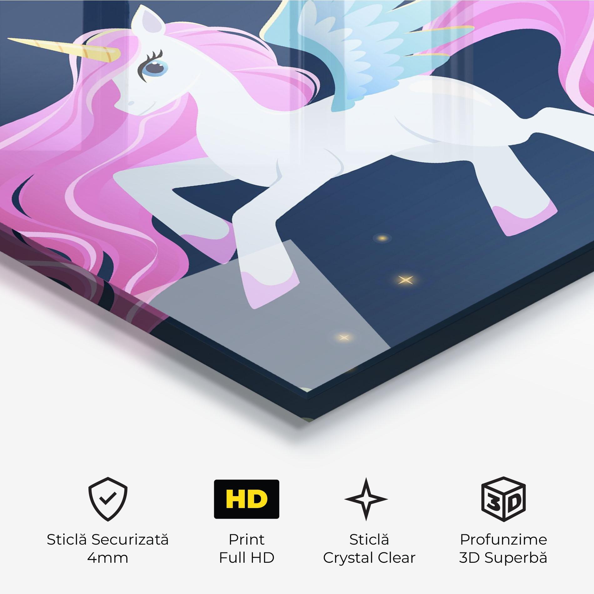 Tablou Sticla White Sky Pony mockup 3