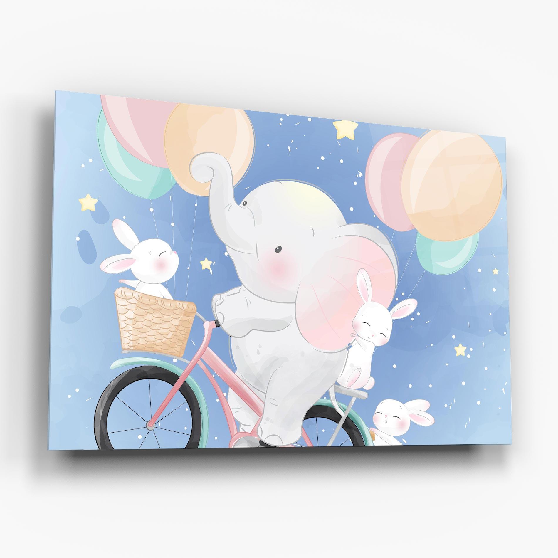 Tablou Sticla Bike Elephant mockup 6