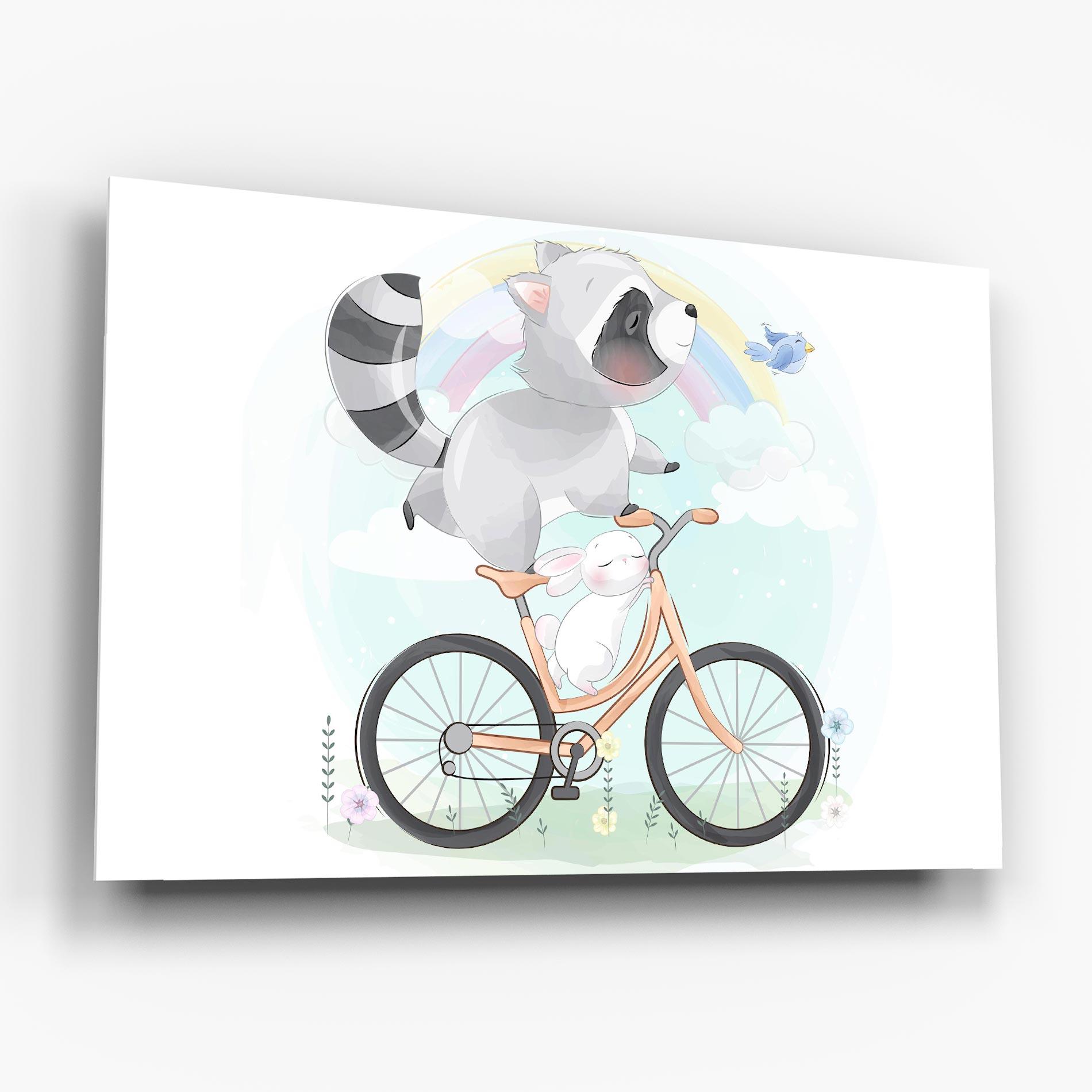 Tablou Sticla Bike Ride Animal mockup 6