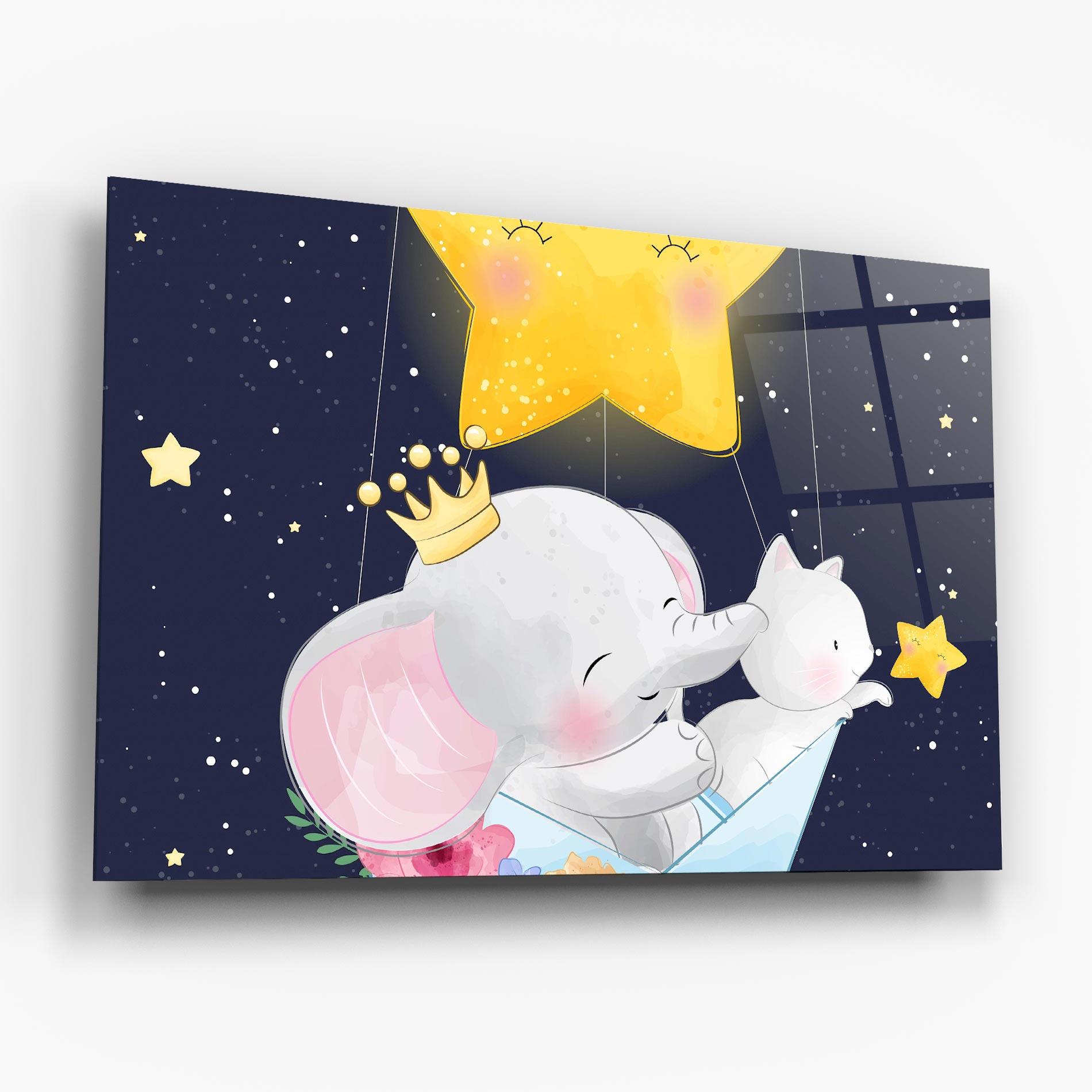 Tablou Sticla Elephant Cat mockup 6