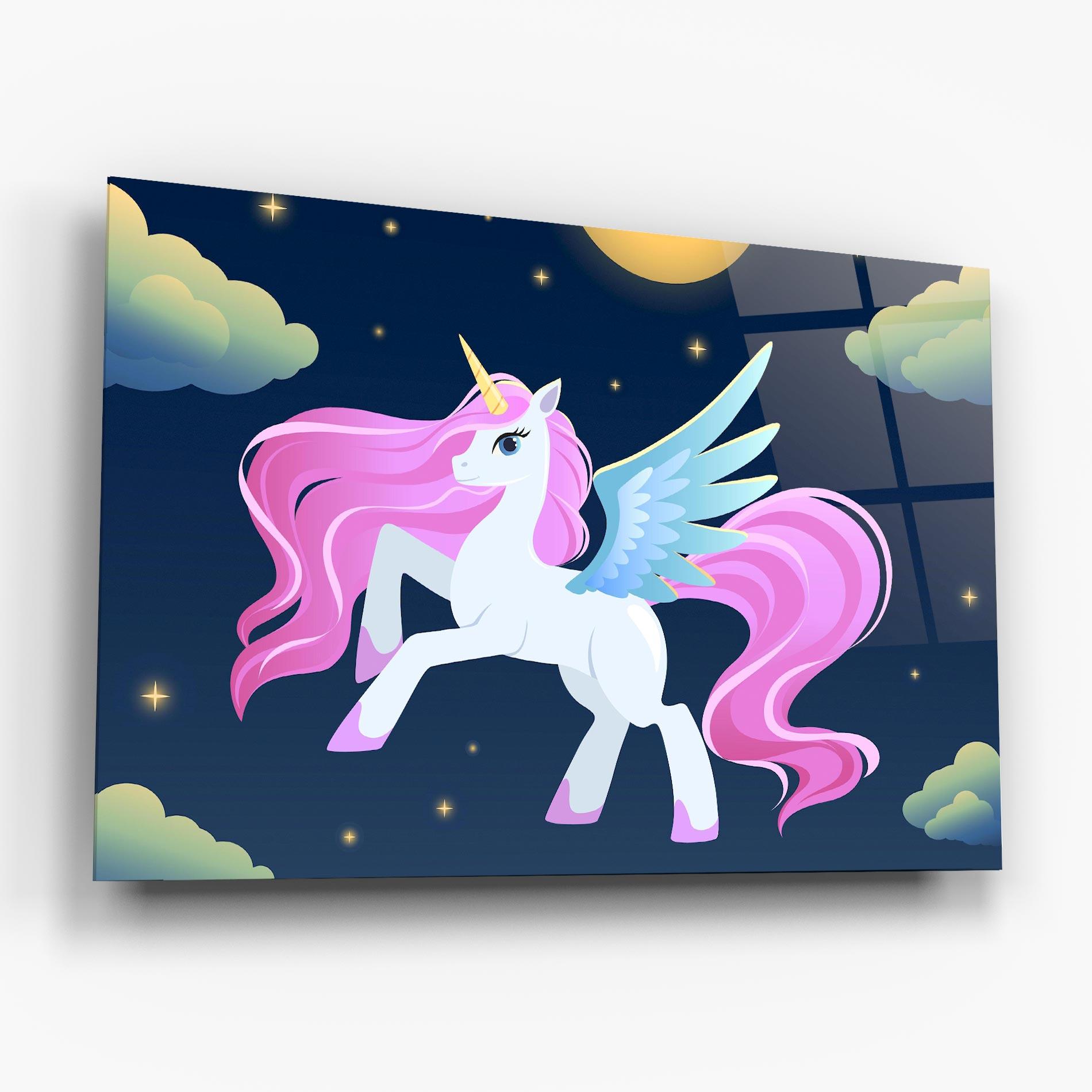 Tablou Sticla White Sky Pony mockup 6