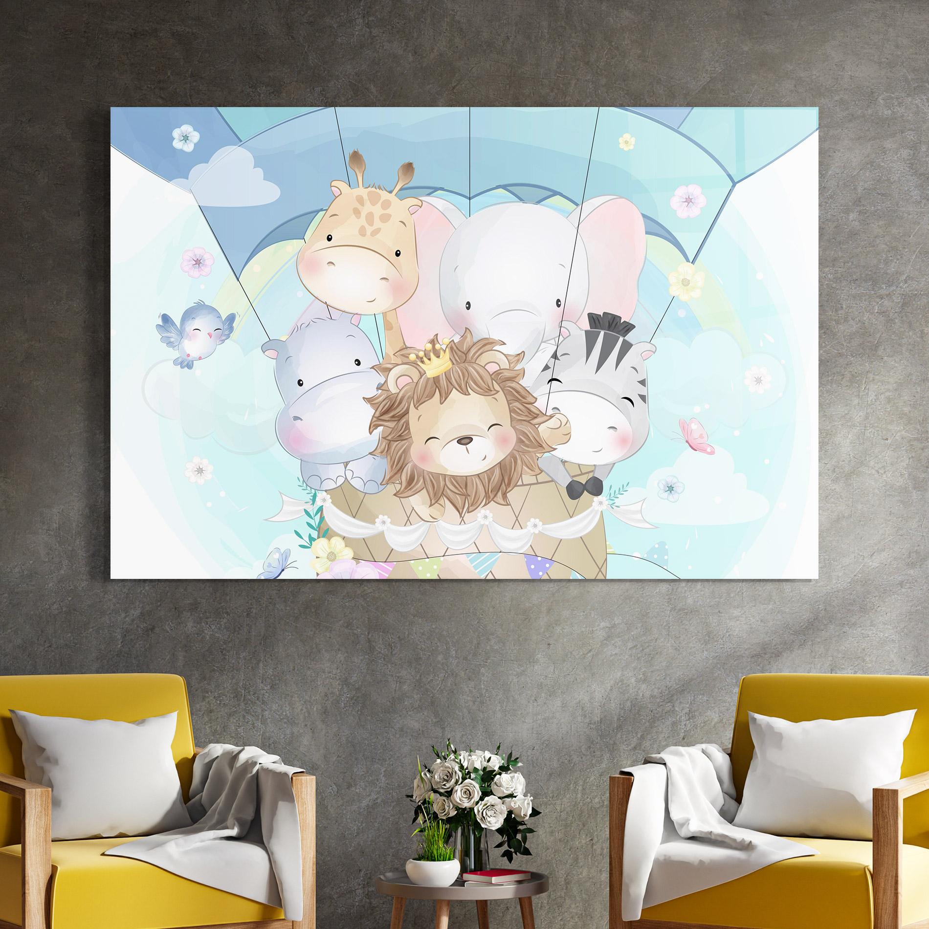 Tablou Sticla Animals Flying mockup 4