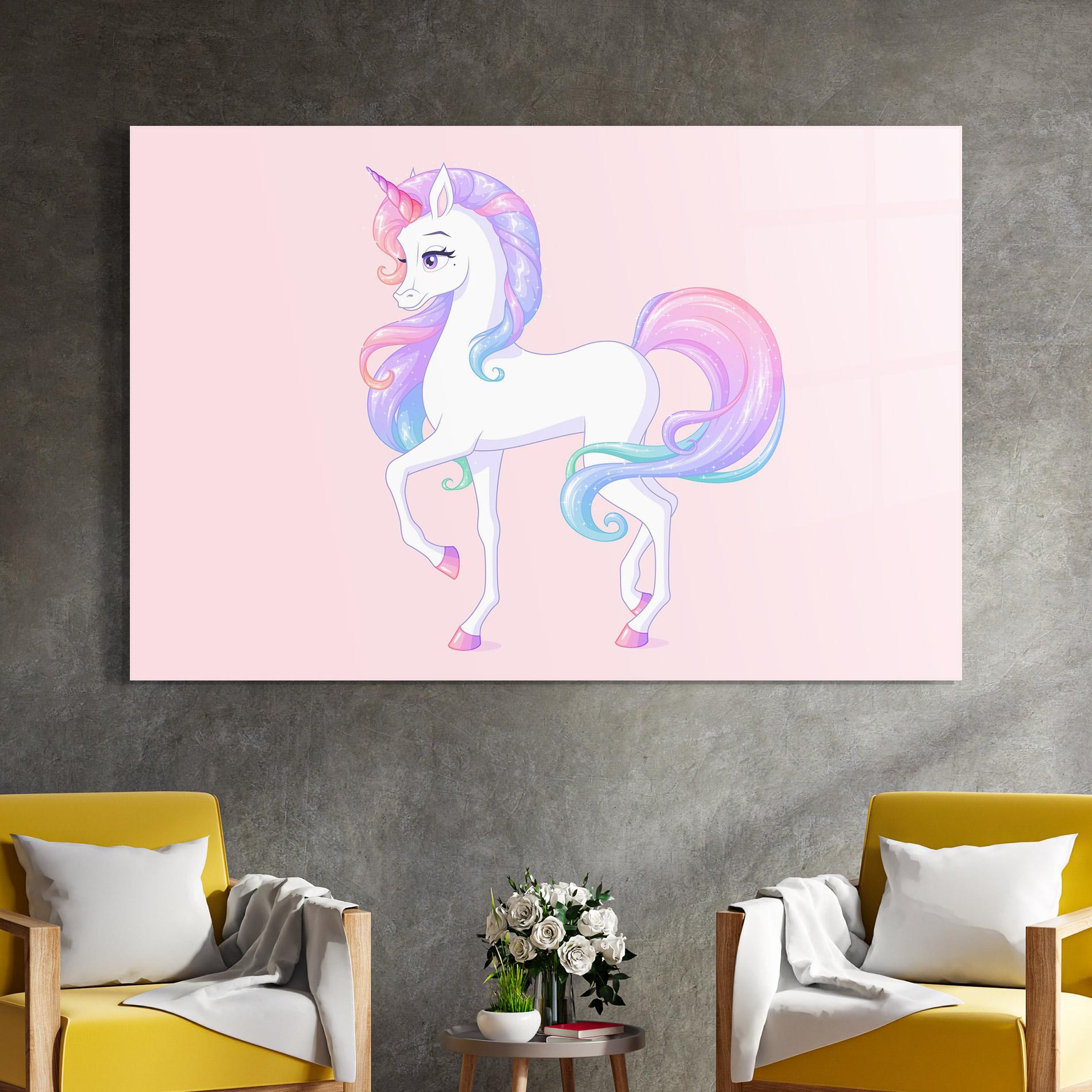 Tablou Sticla Beautiful Unicorn mockup 4