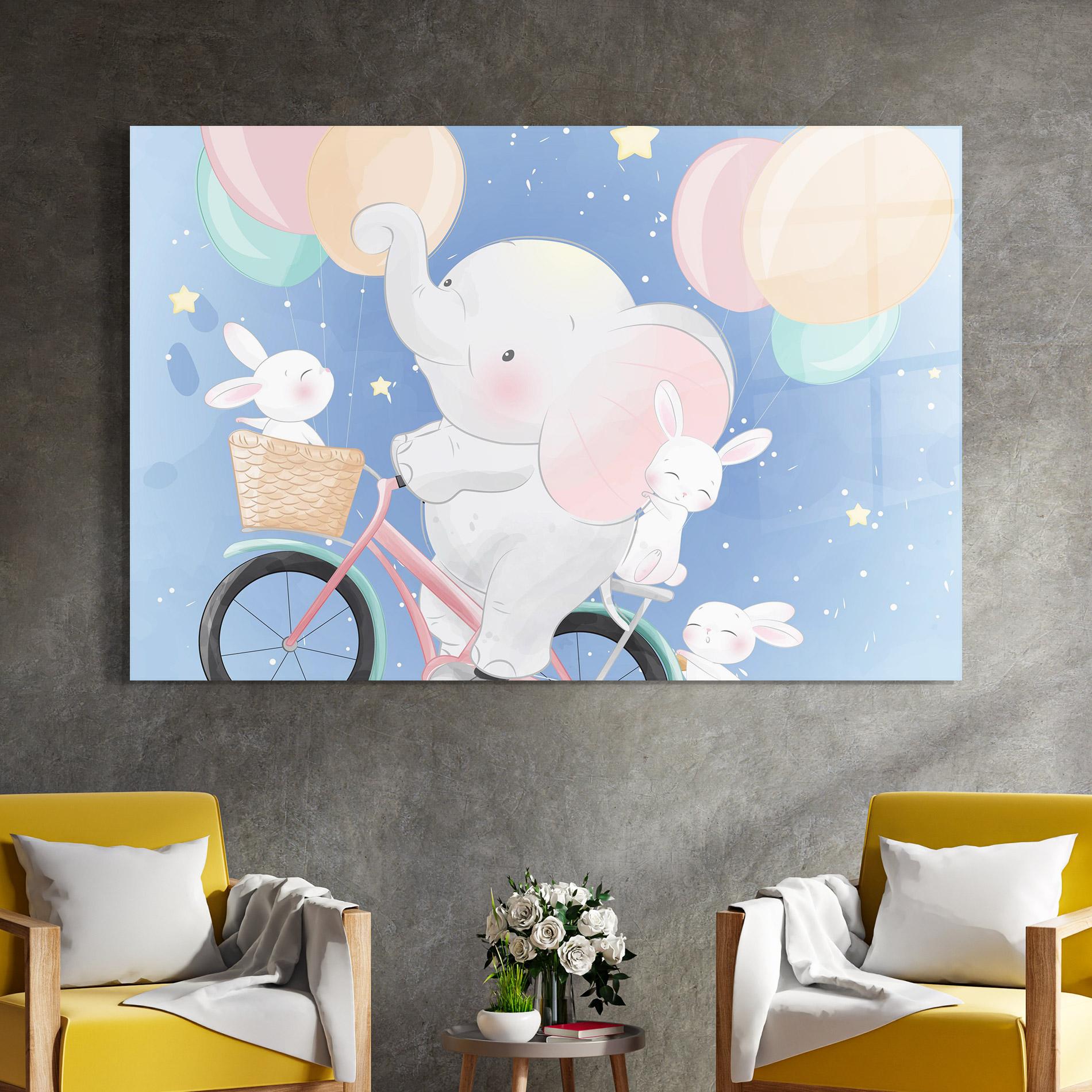 Tablou Sticla Bike Elephant mockup 4