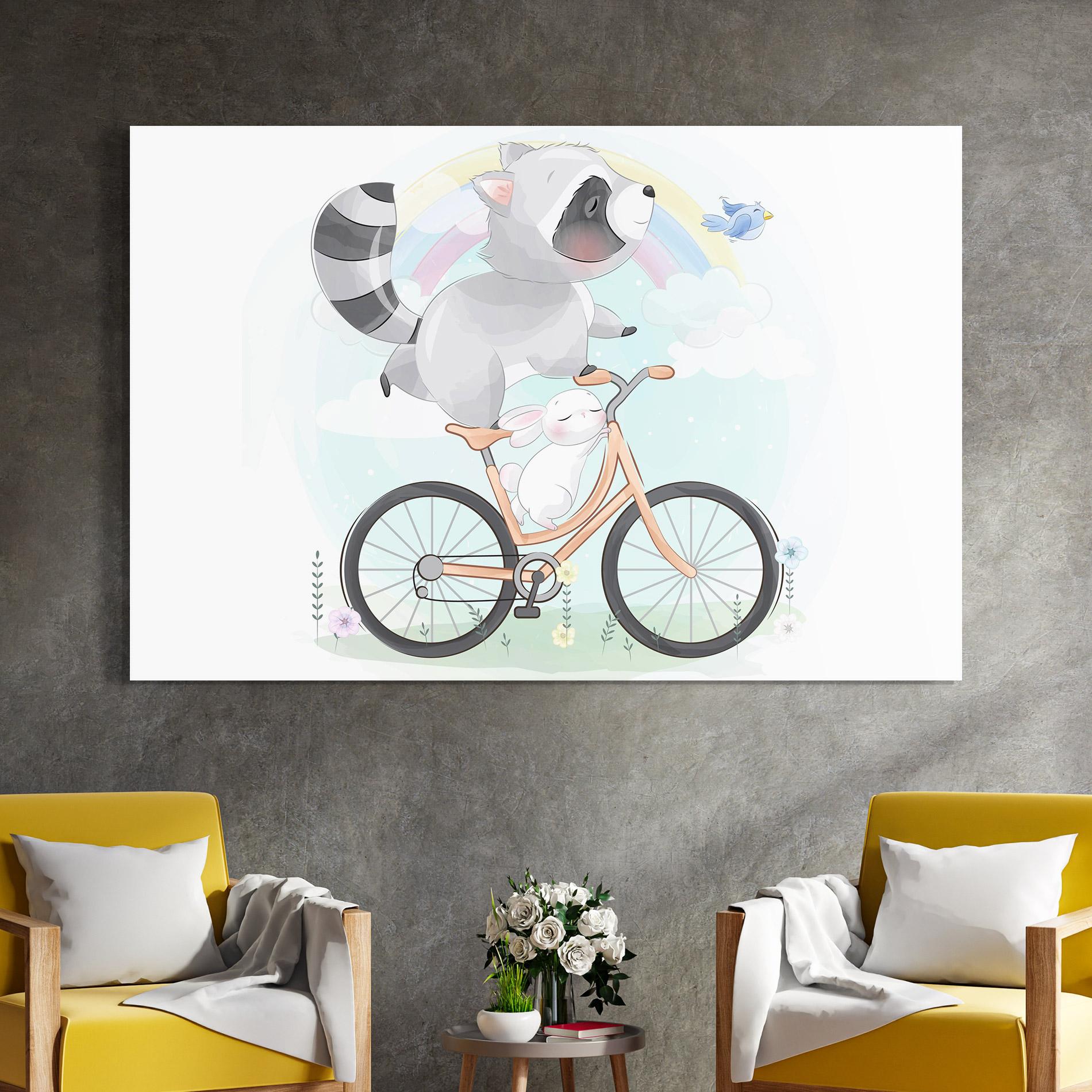 Tablou Sticla Bike Ride Animal mockup 4