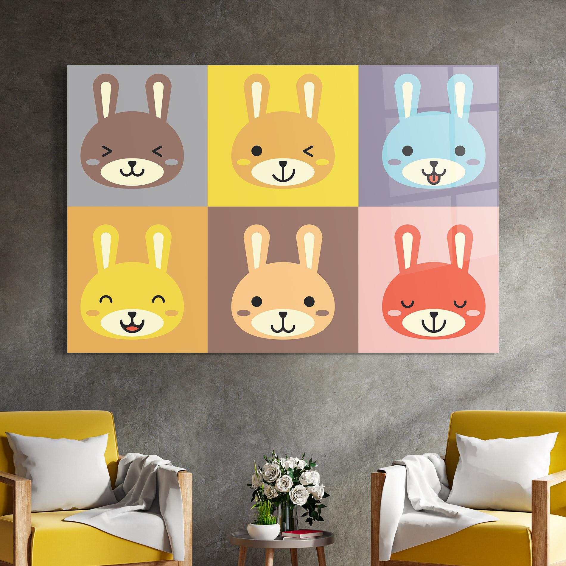 Tablou Sticla Bunny Colors mockup 4