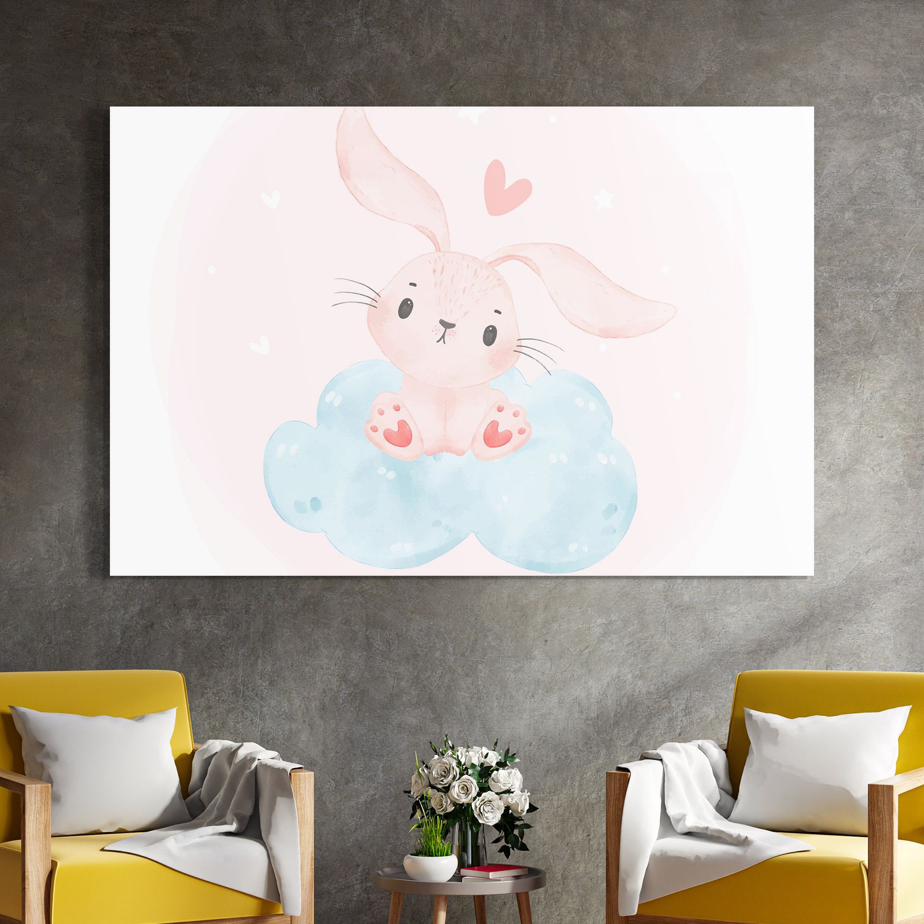 Cloud Pink Bunny mockup 4