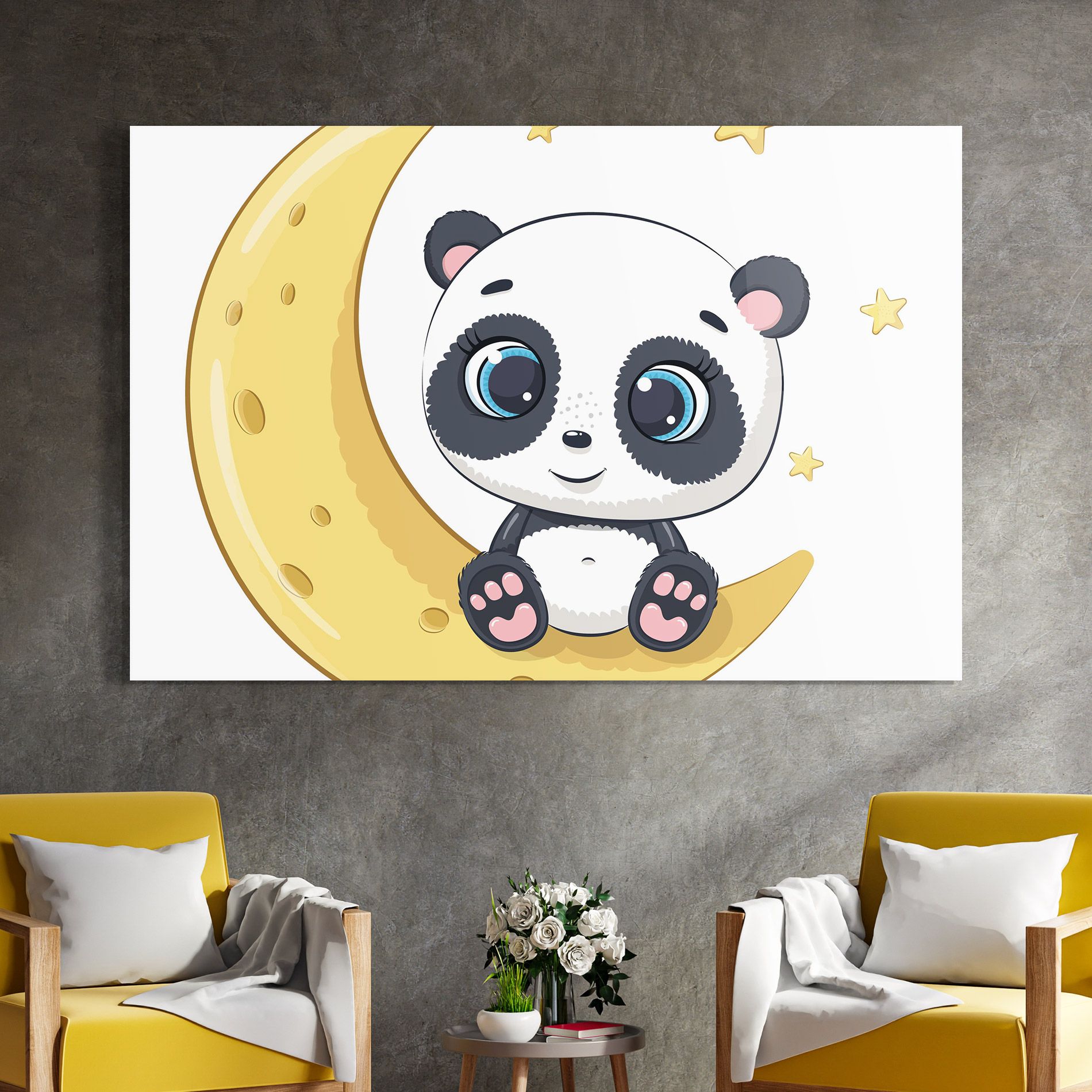 Cute Panda Moon mockup 4
