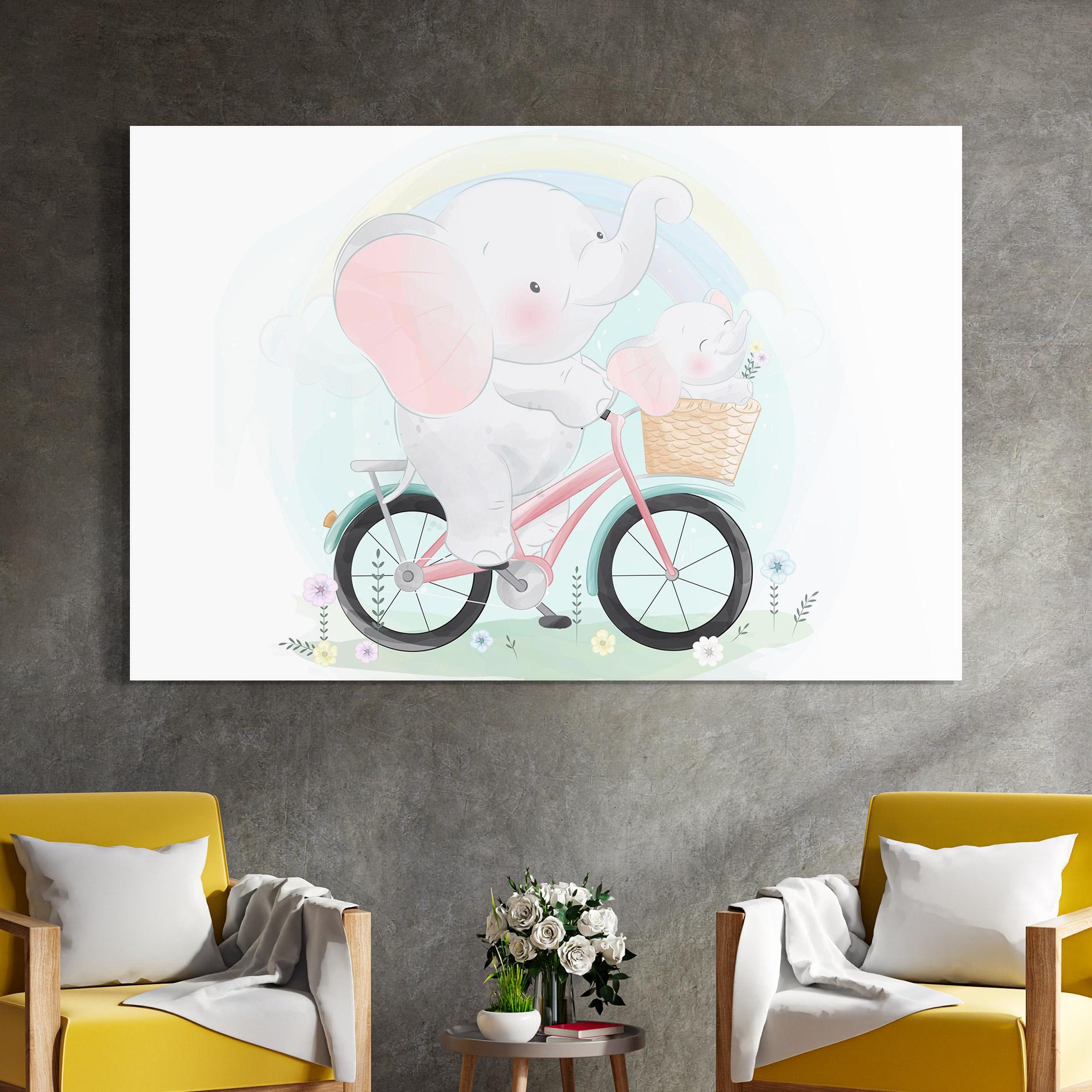 Tablou Sticla Elephant Bike mockup 4