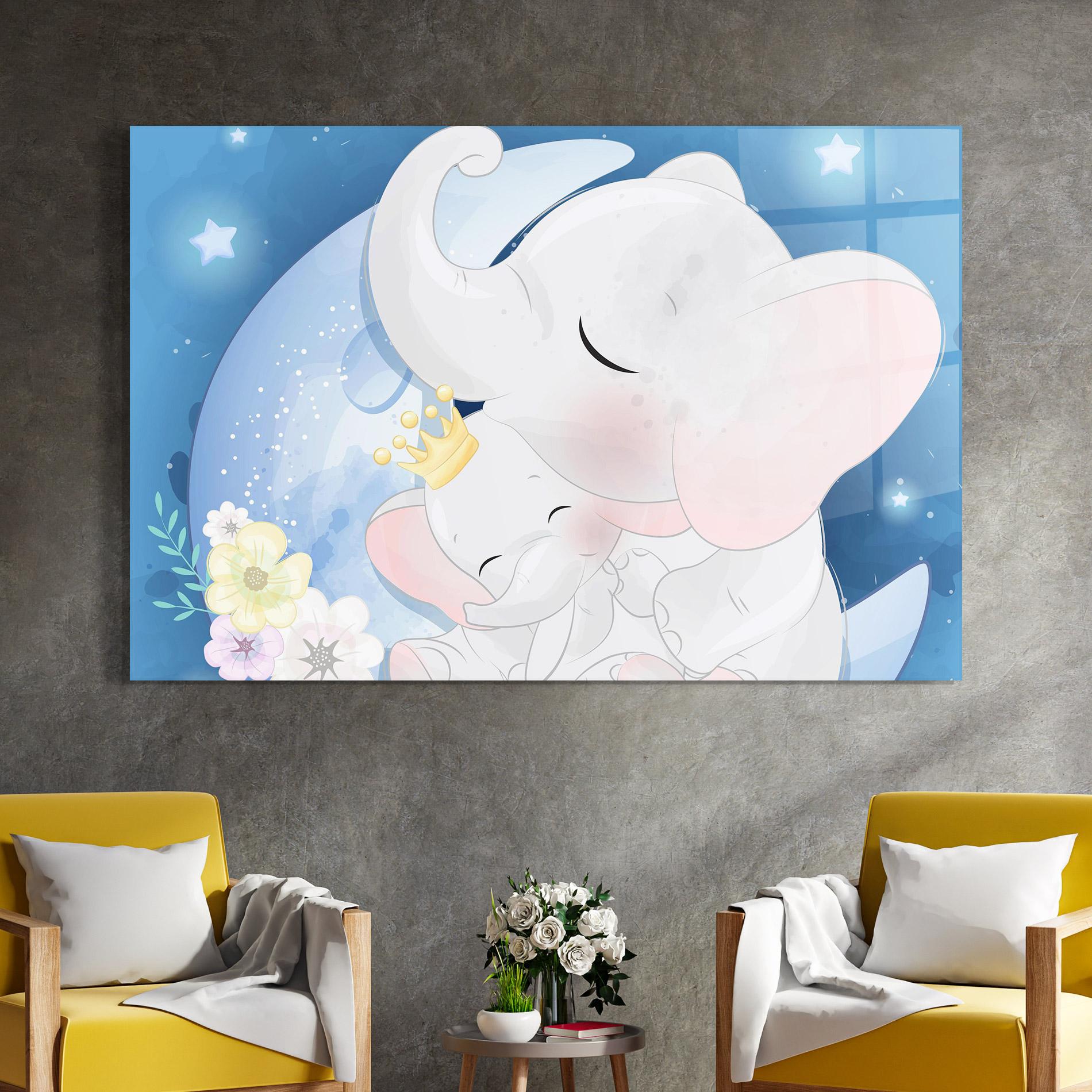 Tablou Sticla Elephant King mockup 4