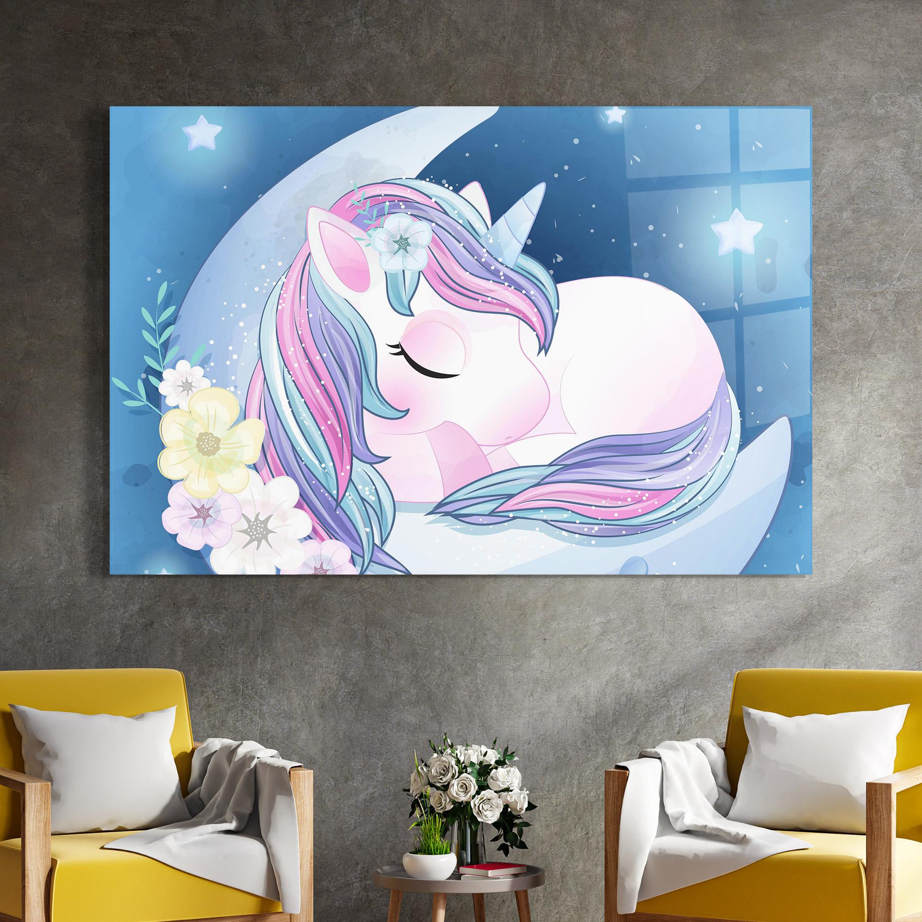Tablou Sticla Moon Unicorn mockup 4