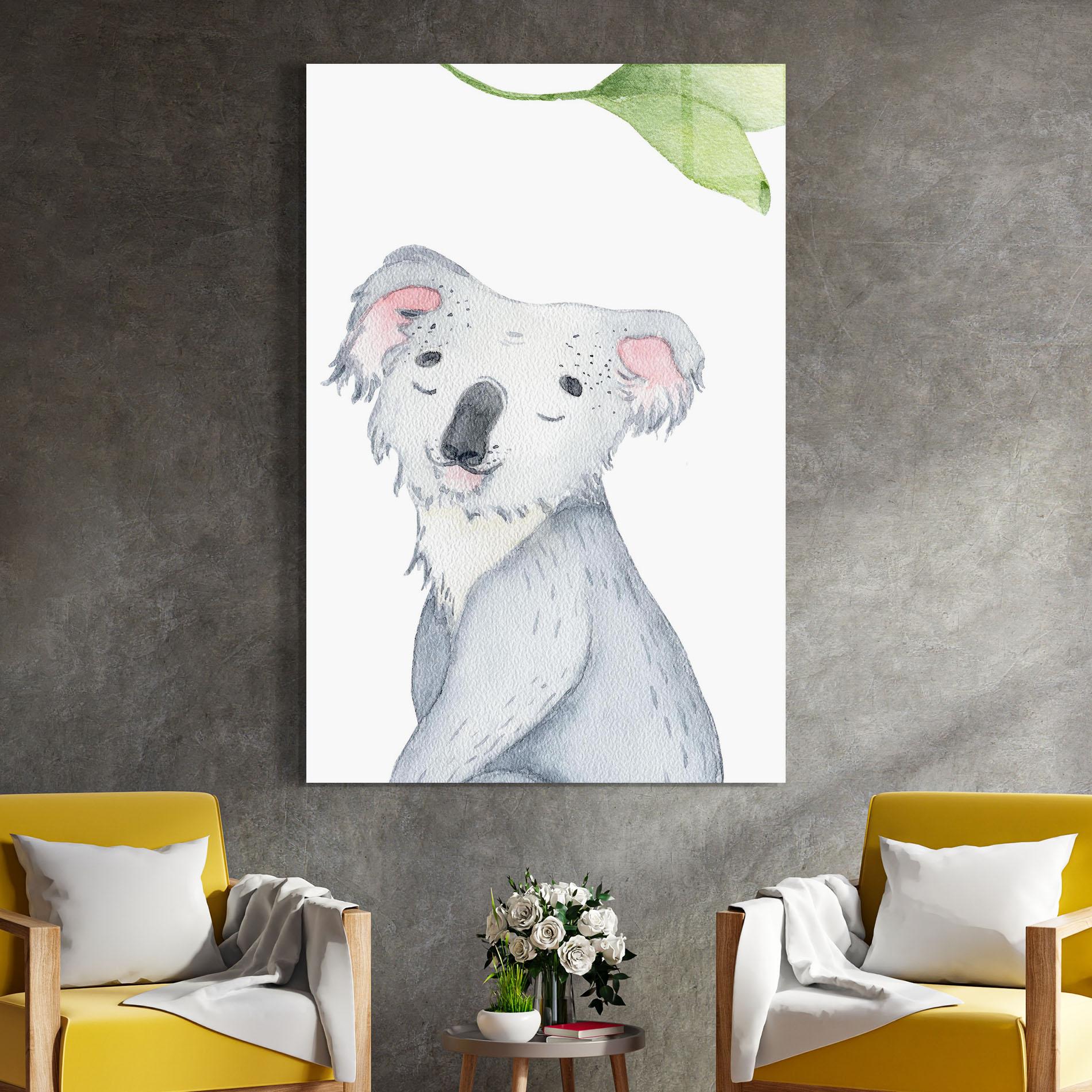 Tablou Sticla Baby Koala mockup 4