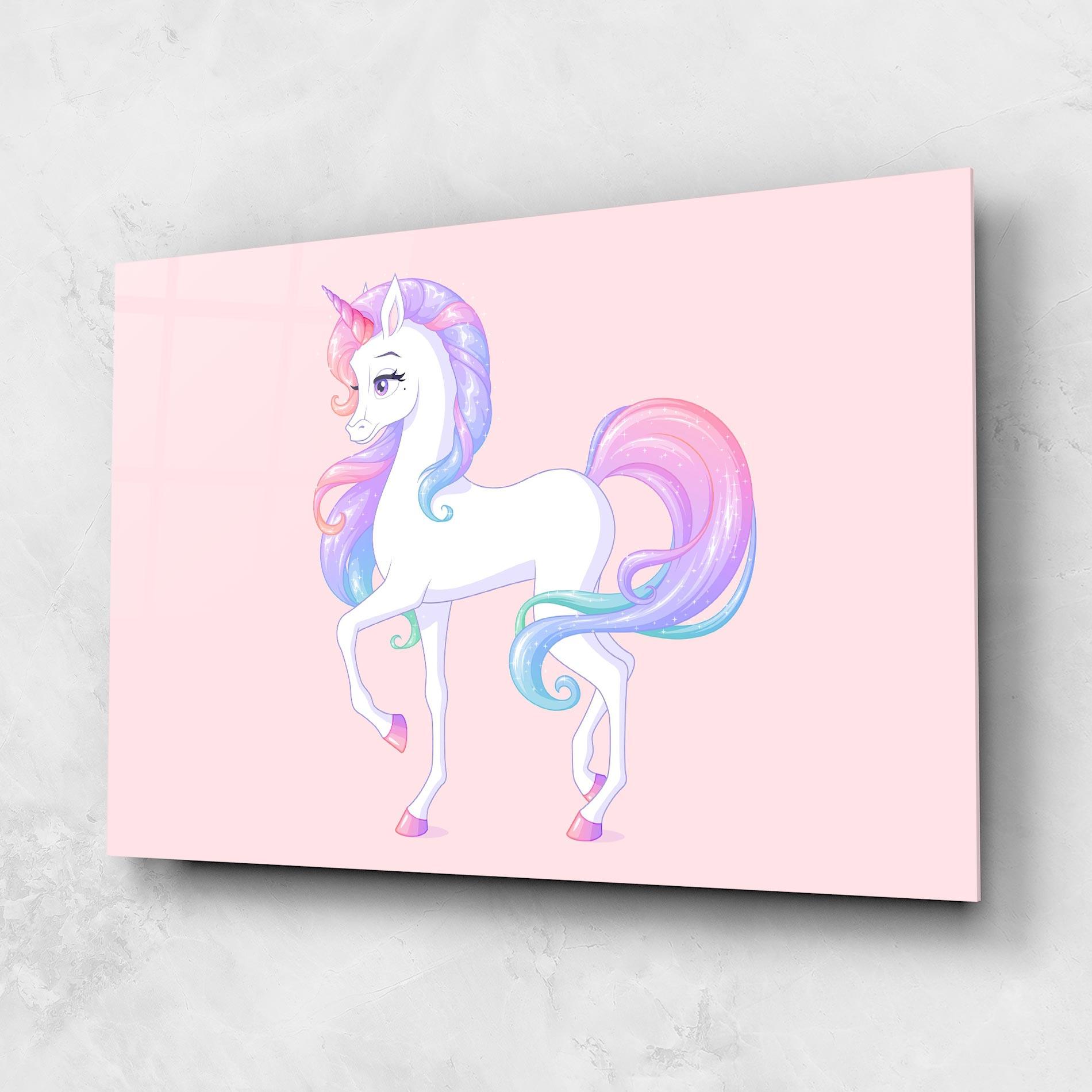 Tablou Sticla Beautiful Unicorn mockup 1