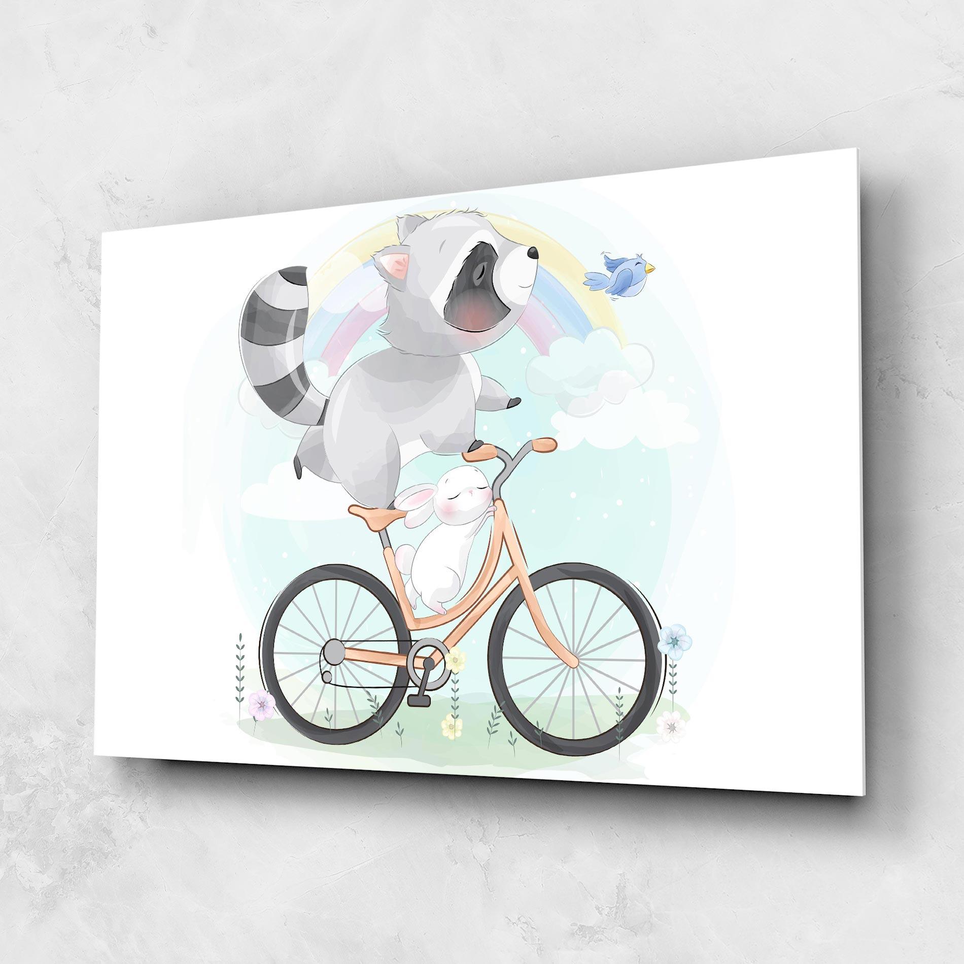 Tablou Sticla Bike Ride Animal mockup 1