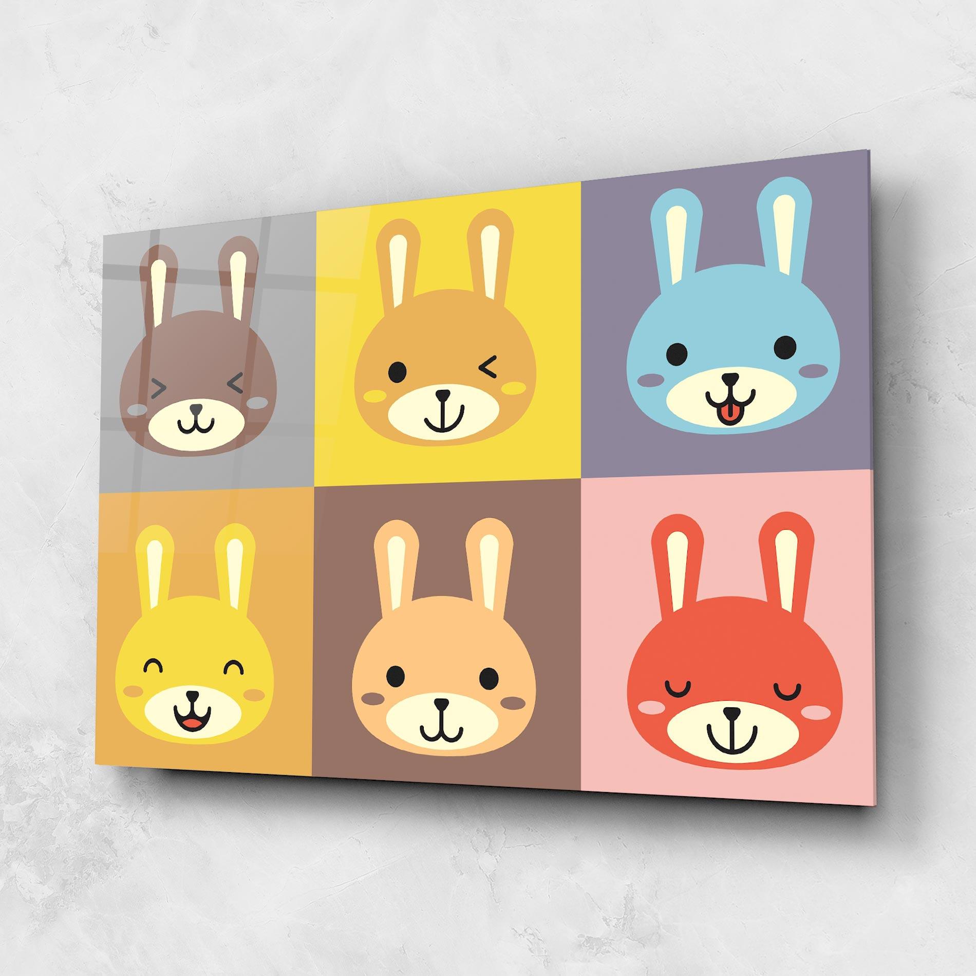 Tablou Sticla Bunny Colors mockup 1