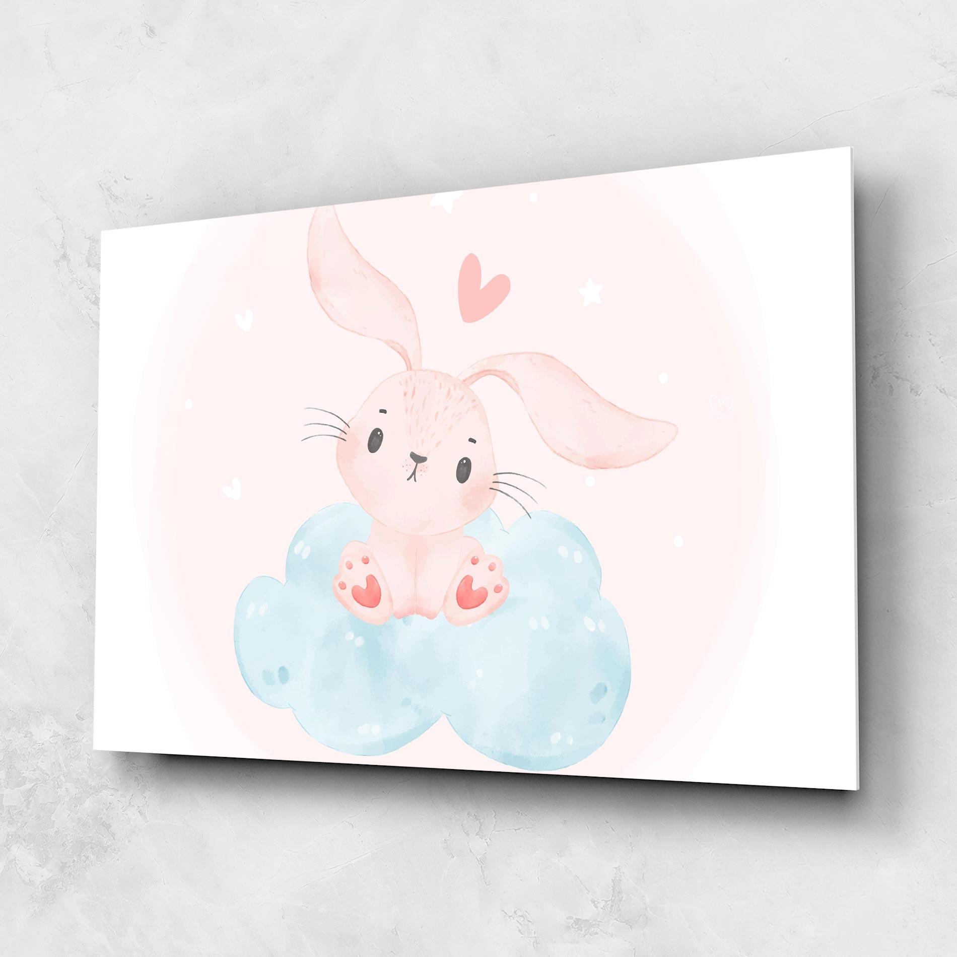 Tablou Sticla Cloud Pink Bunny mockup 1