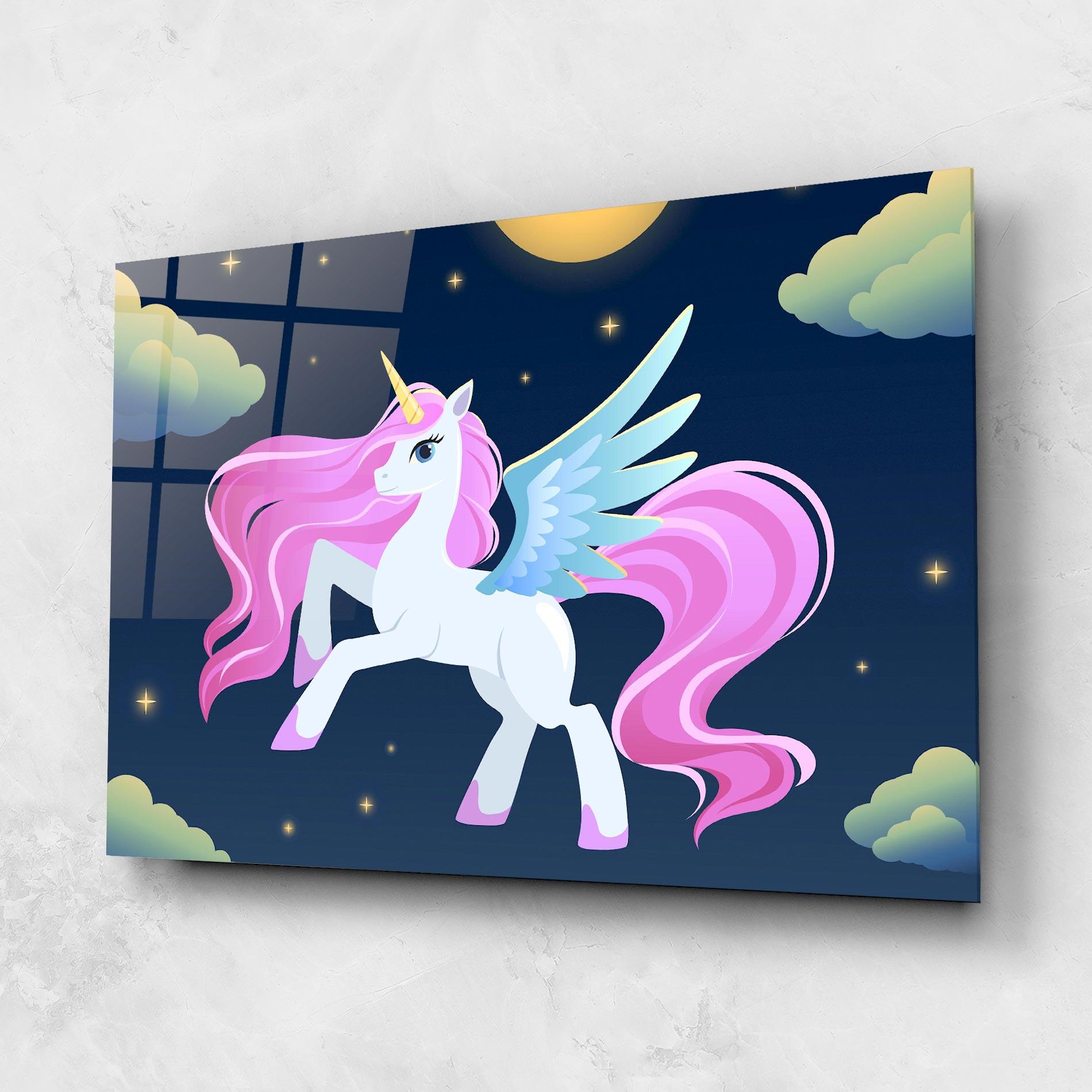 Tablou Sticla White Sky Pony mockup 1