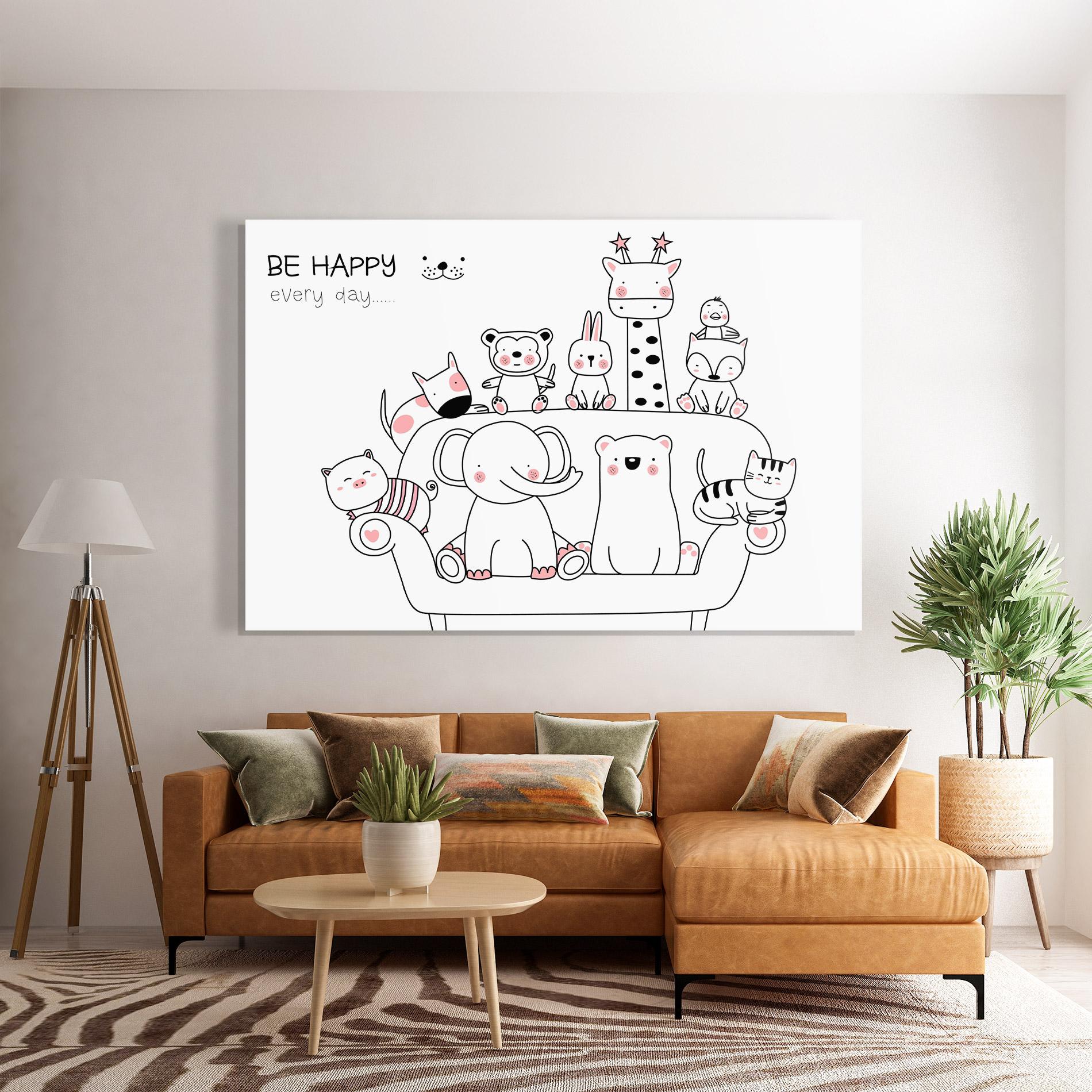 Tablou Sticla Be Happy Animals mockup 7