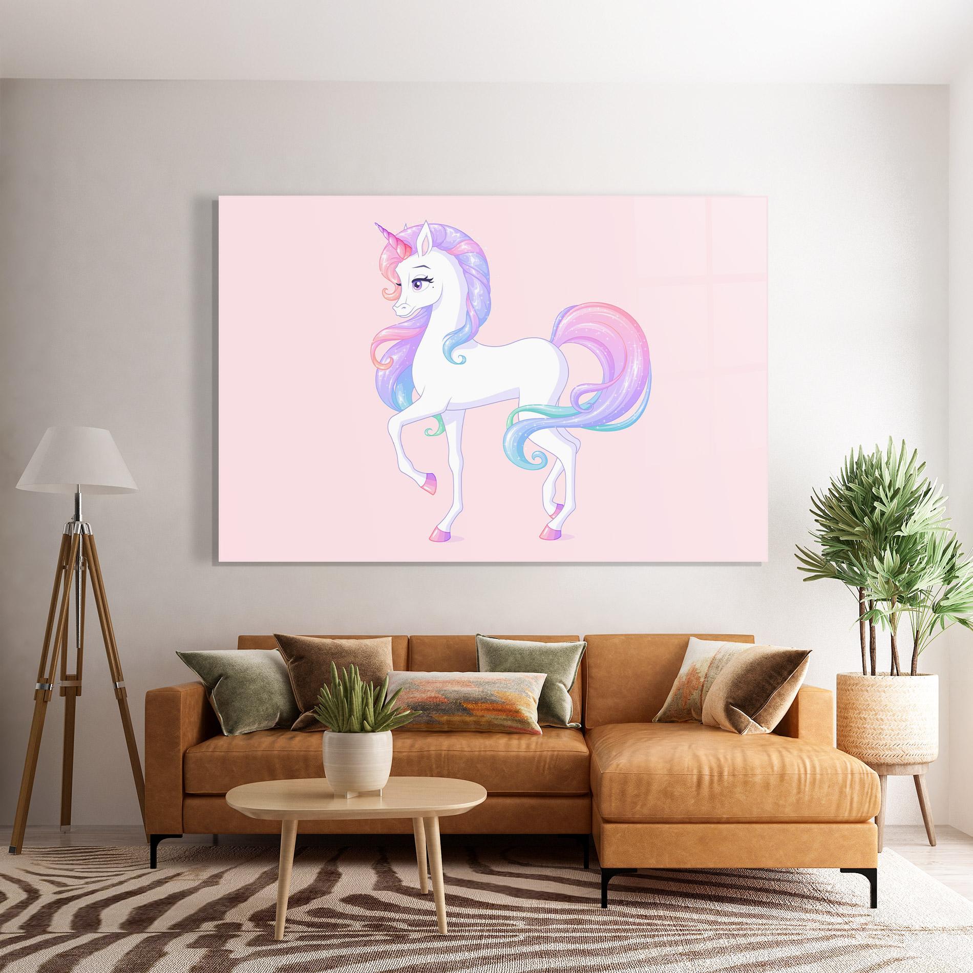 Tablou Sticla Beautiful Unicorn mockup 7